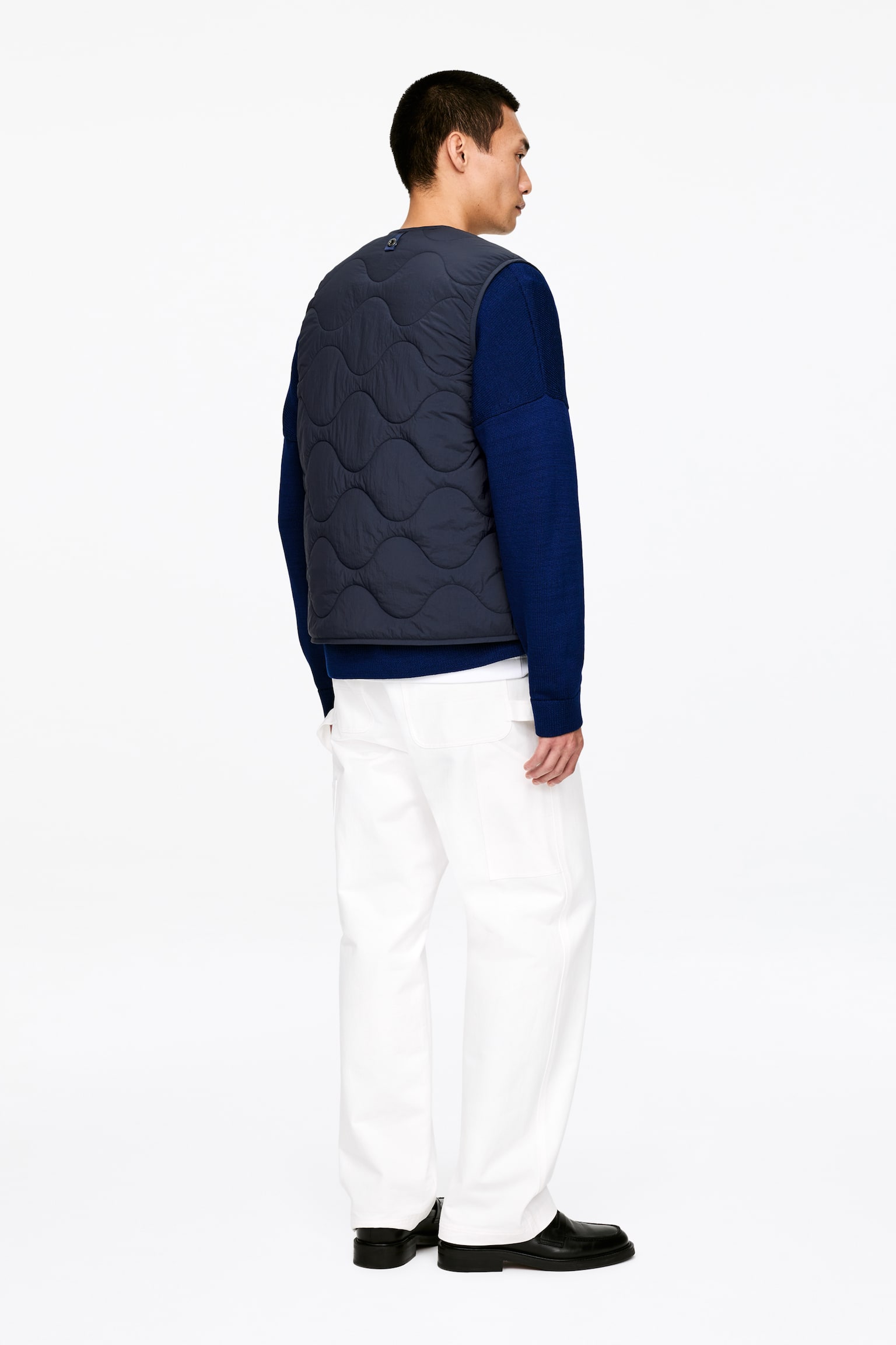 Quiltad 2-in-1-väst - Mörkblå/Svart/Ljusgrå/Grön - 3