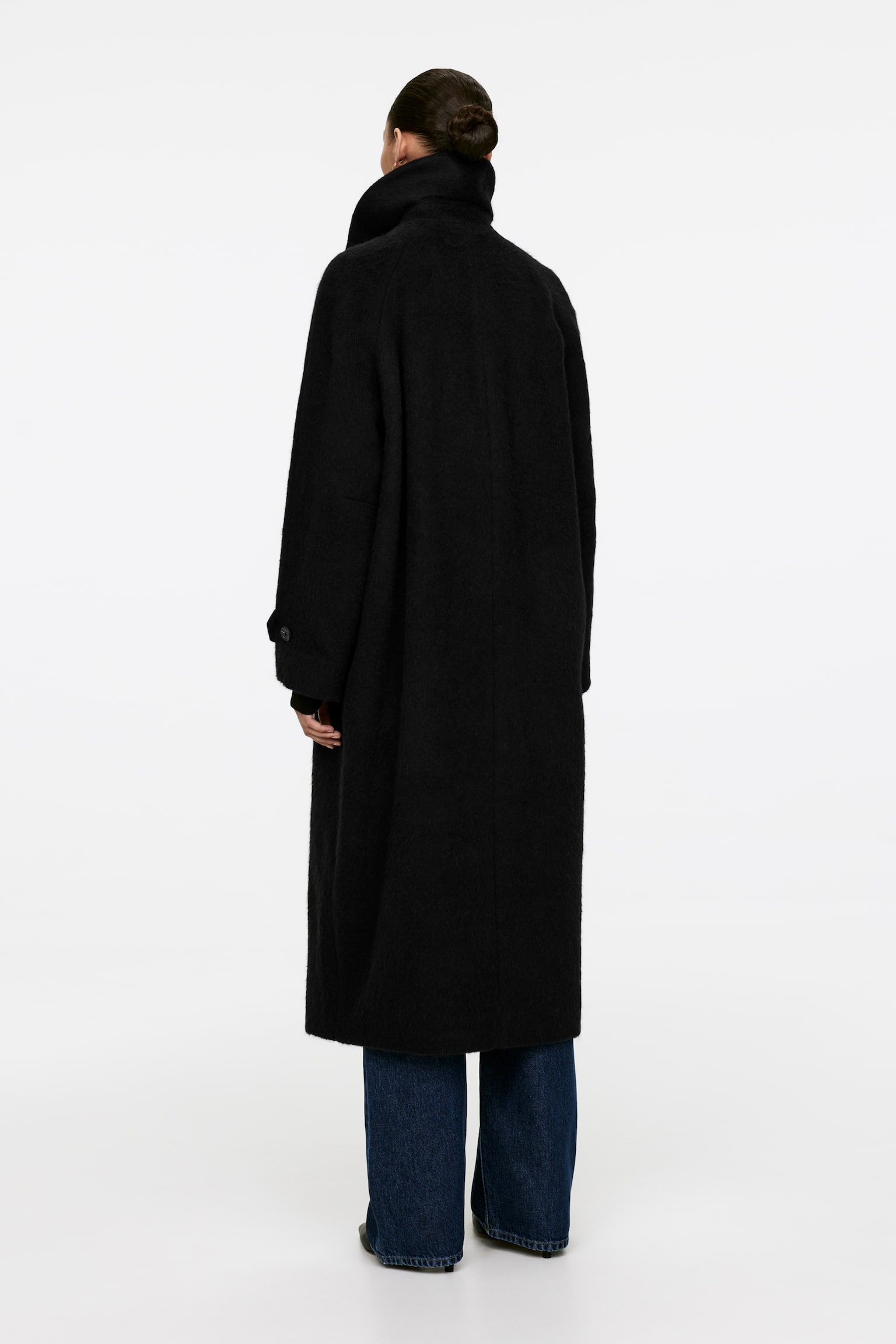 Oversized Wool Coat - Black - 6