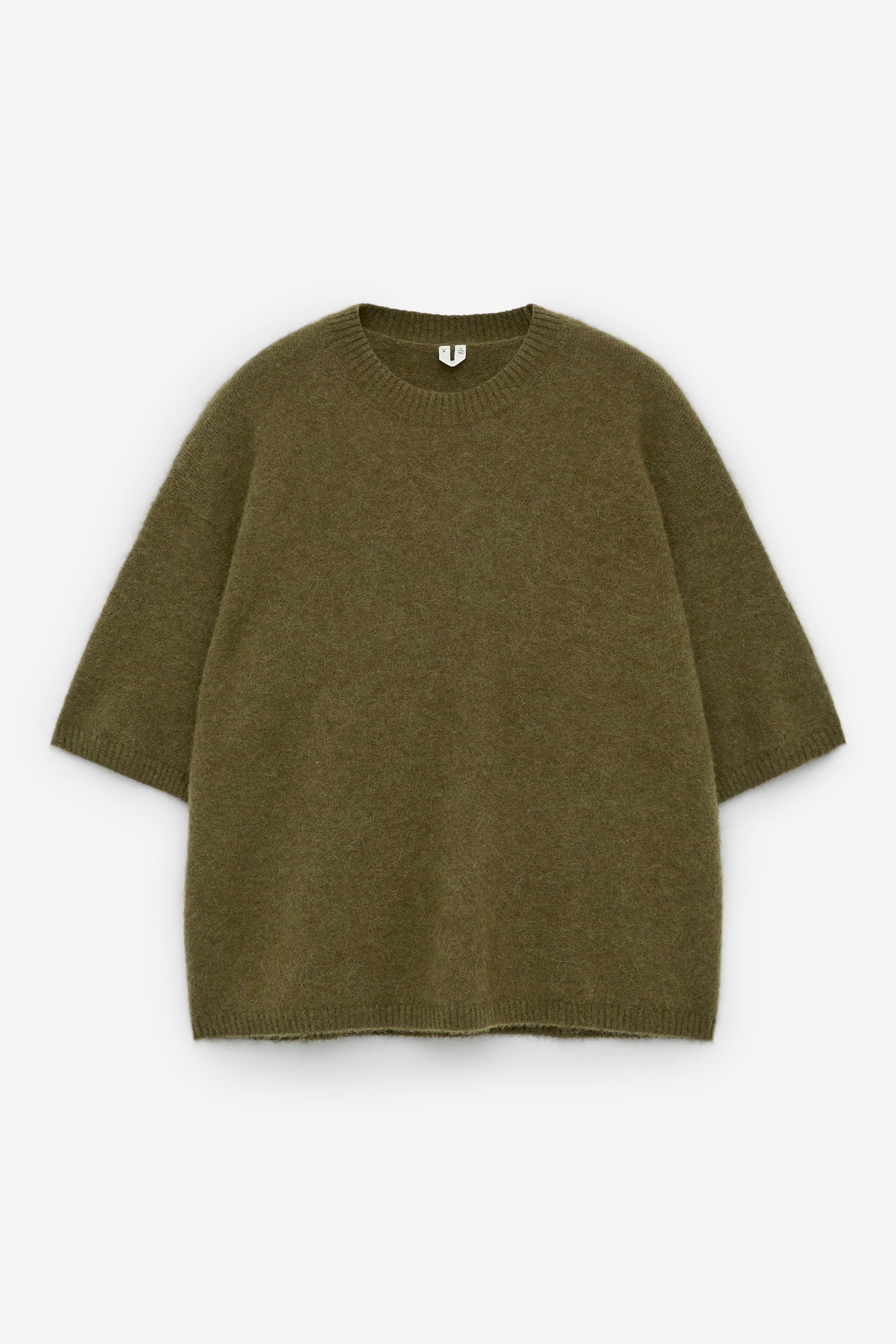 Alpaka-gyapjú keverék pulóver - Khaki Green