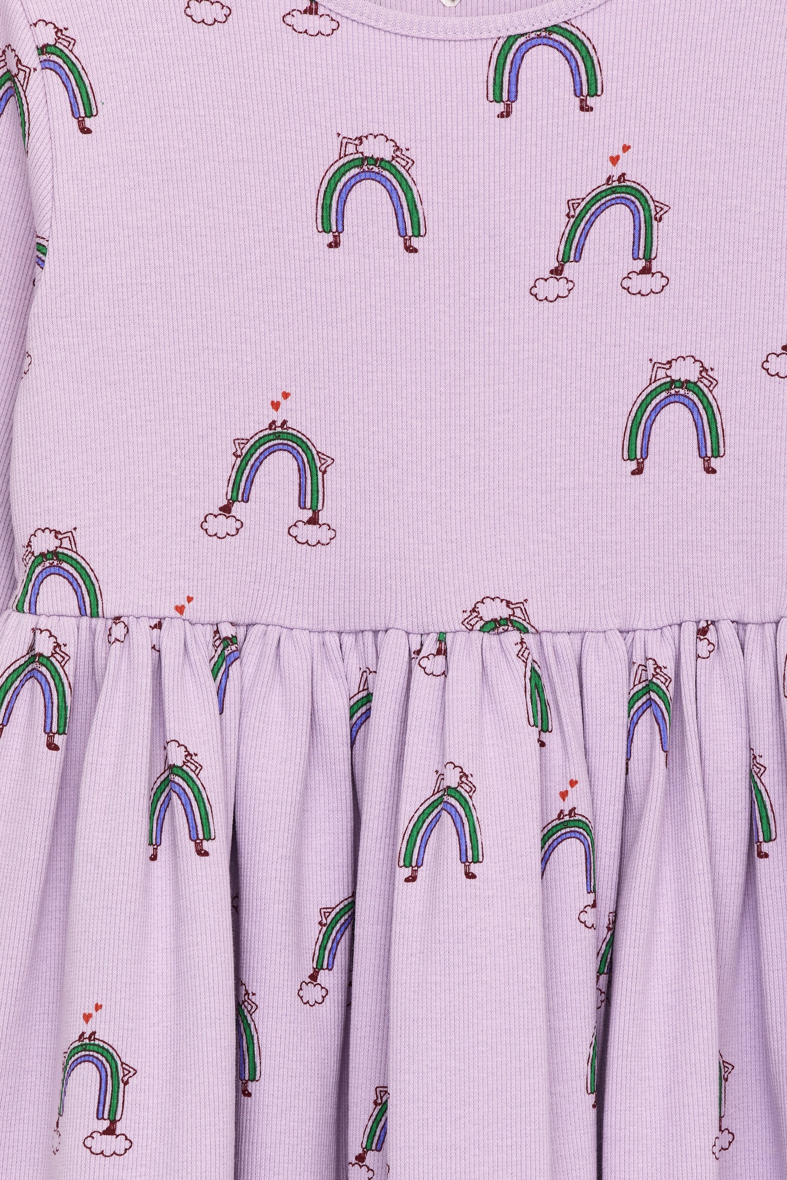 Geripptes Kleid aus Baumwolle - Lila/Rosa - 2