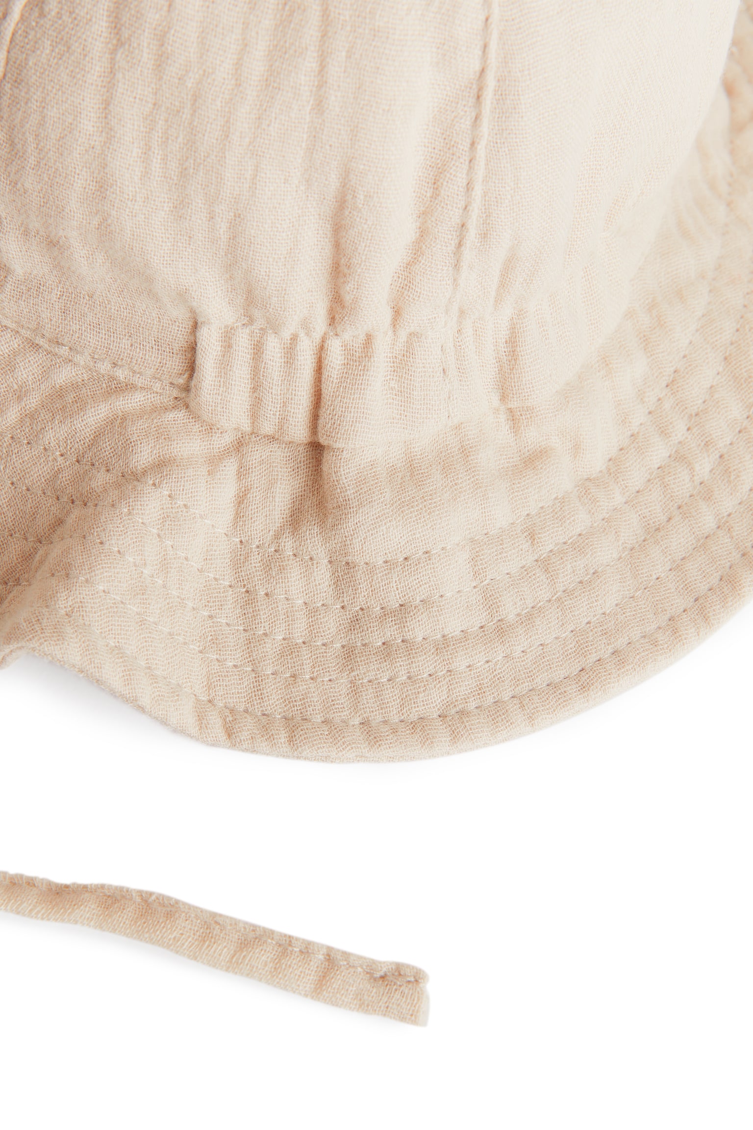 Cotton Muslin Sunhat - Light Beige - 4