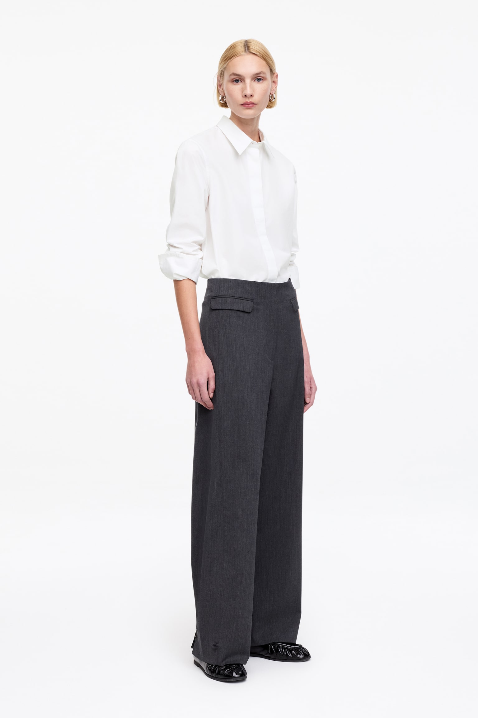 Regular-Fit poplin ing - Fehér/Bordó - 5