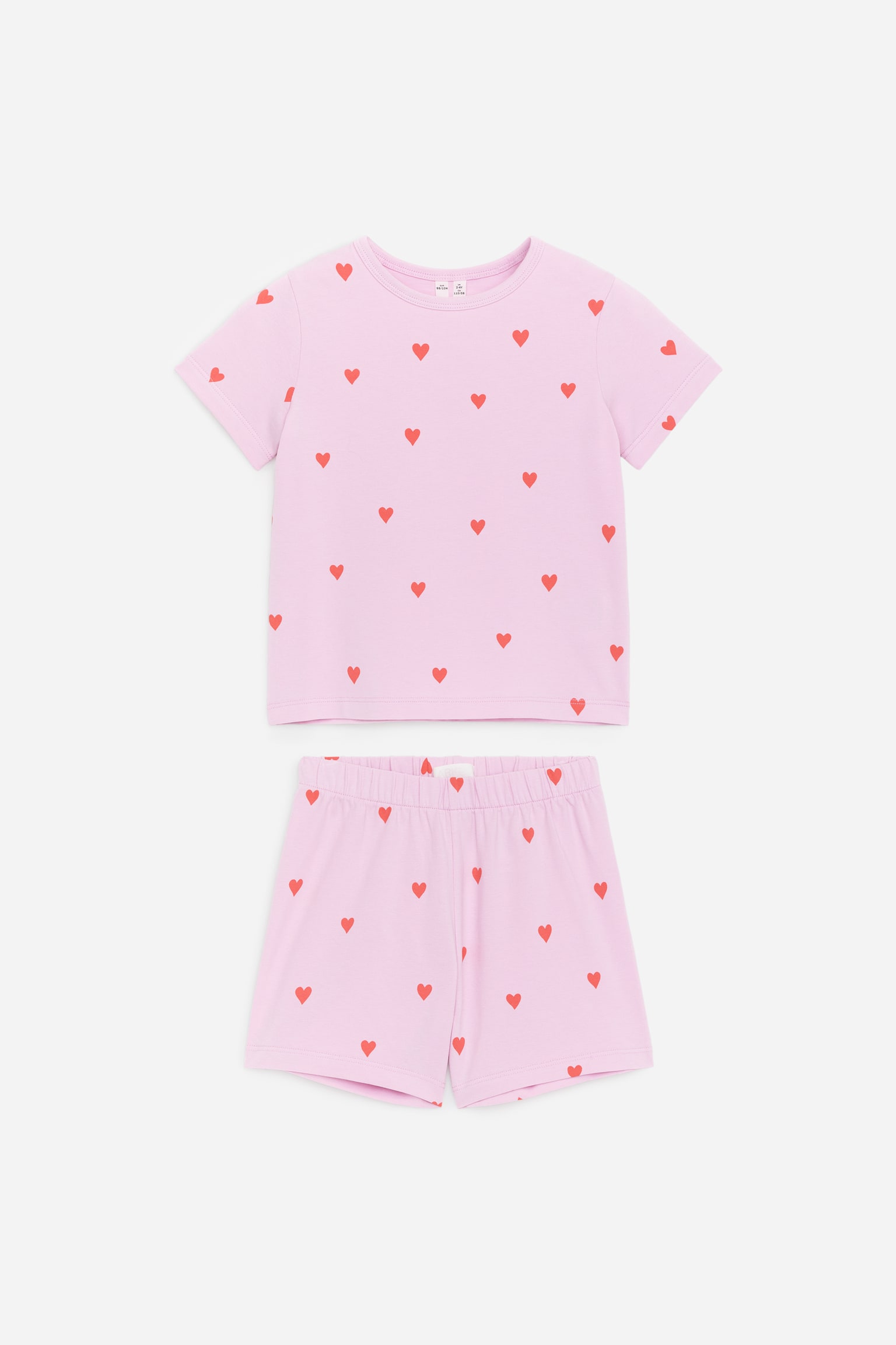 Zweiteiliger kurzer Pyjama aus Jersey - Rosa/Herzen/Blau/Weiß/Hellblau/Grün/Streifen