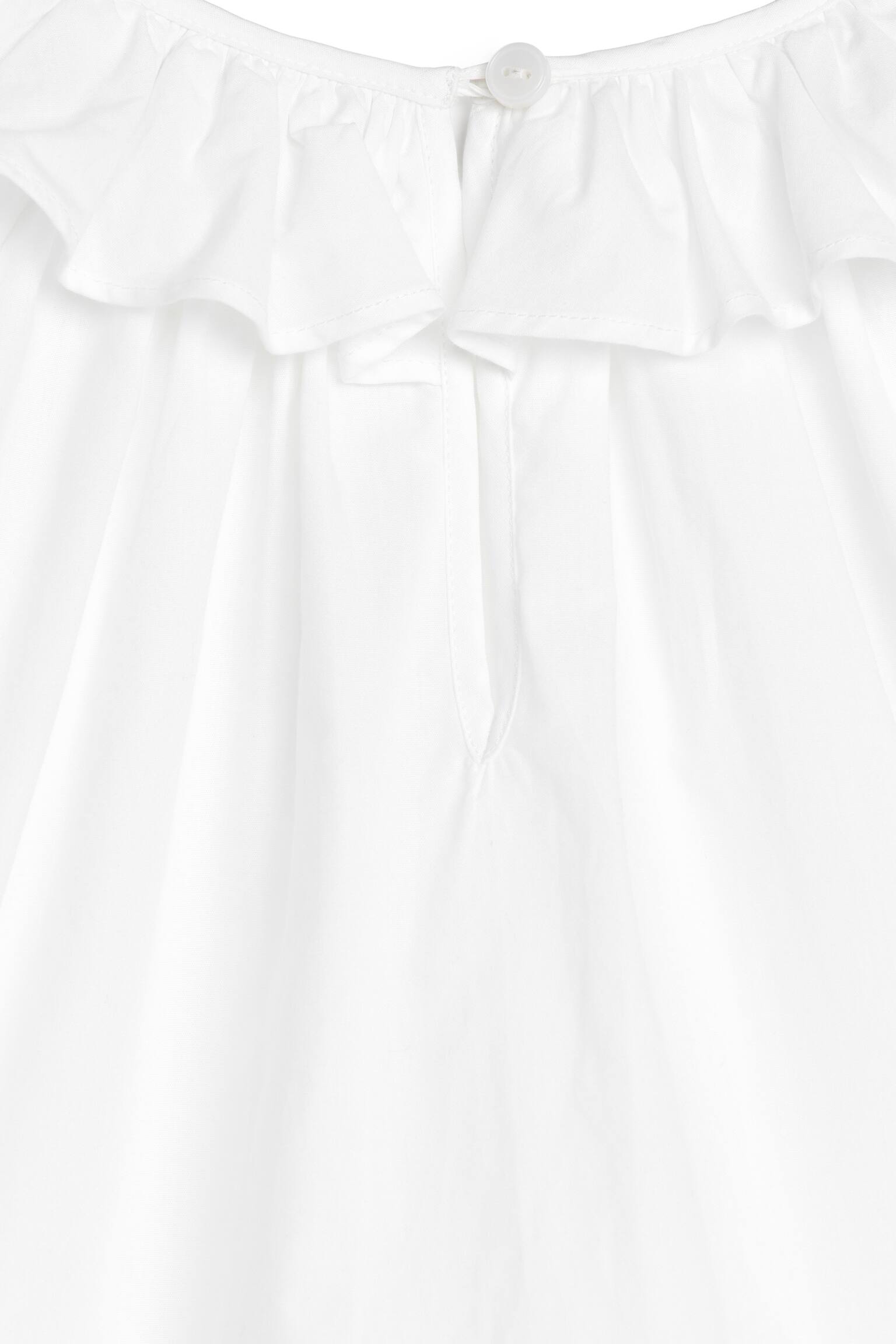 Frill-Collar Blouse - White - 3