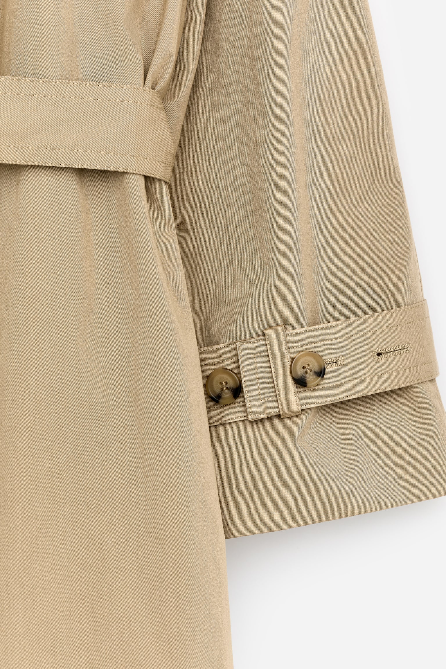 Trenchcoat med tørklæde - Beige - 5