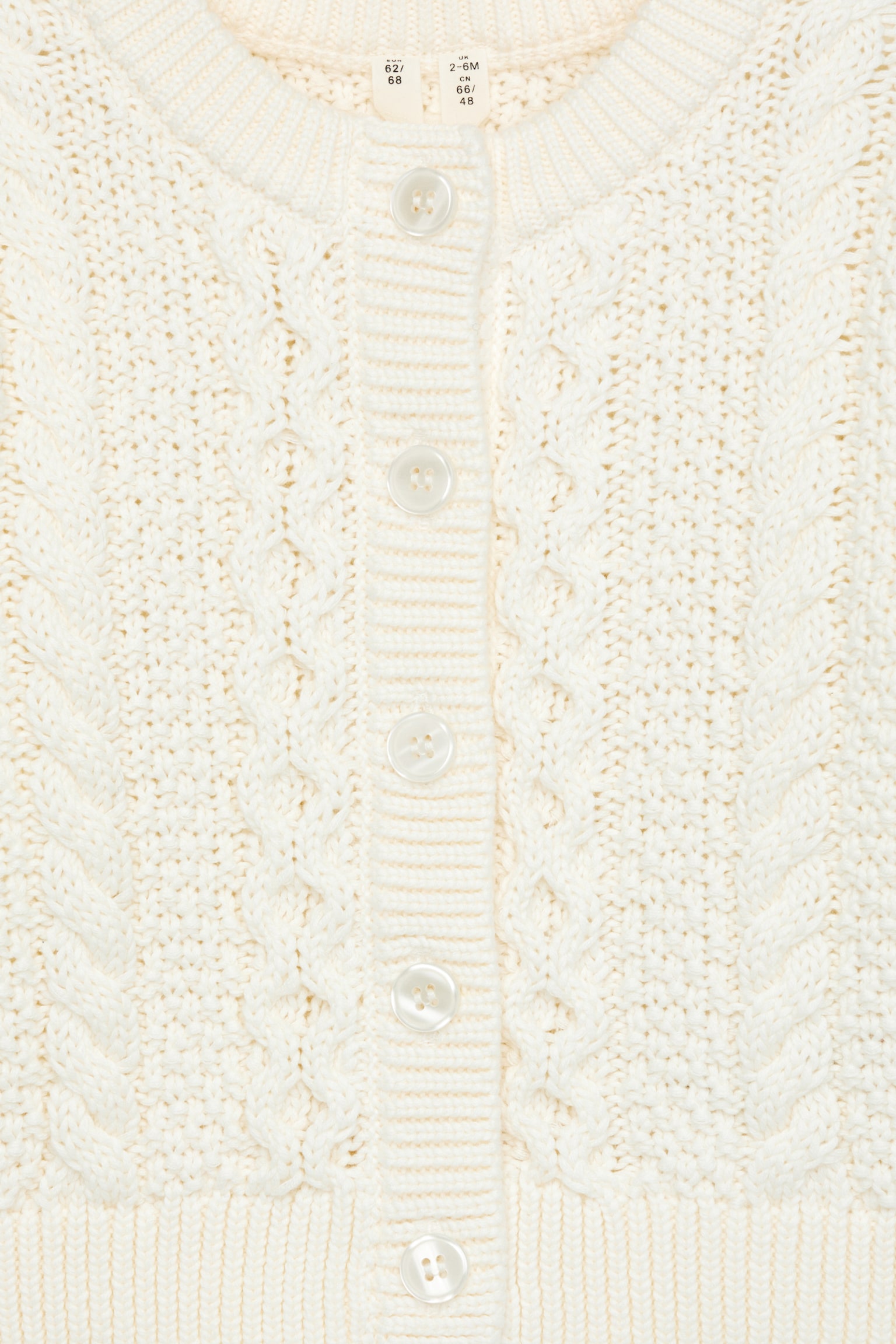 Cable-Knit Cardigan - White - 2