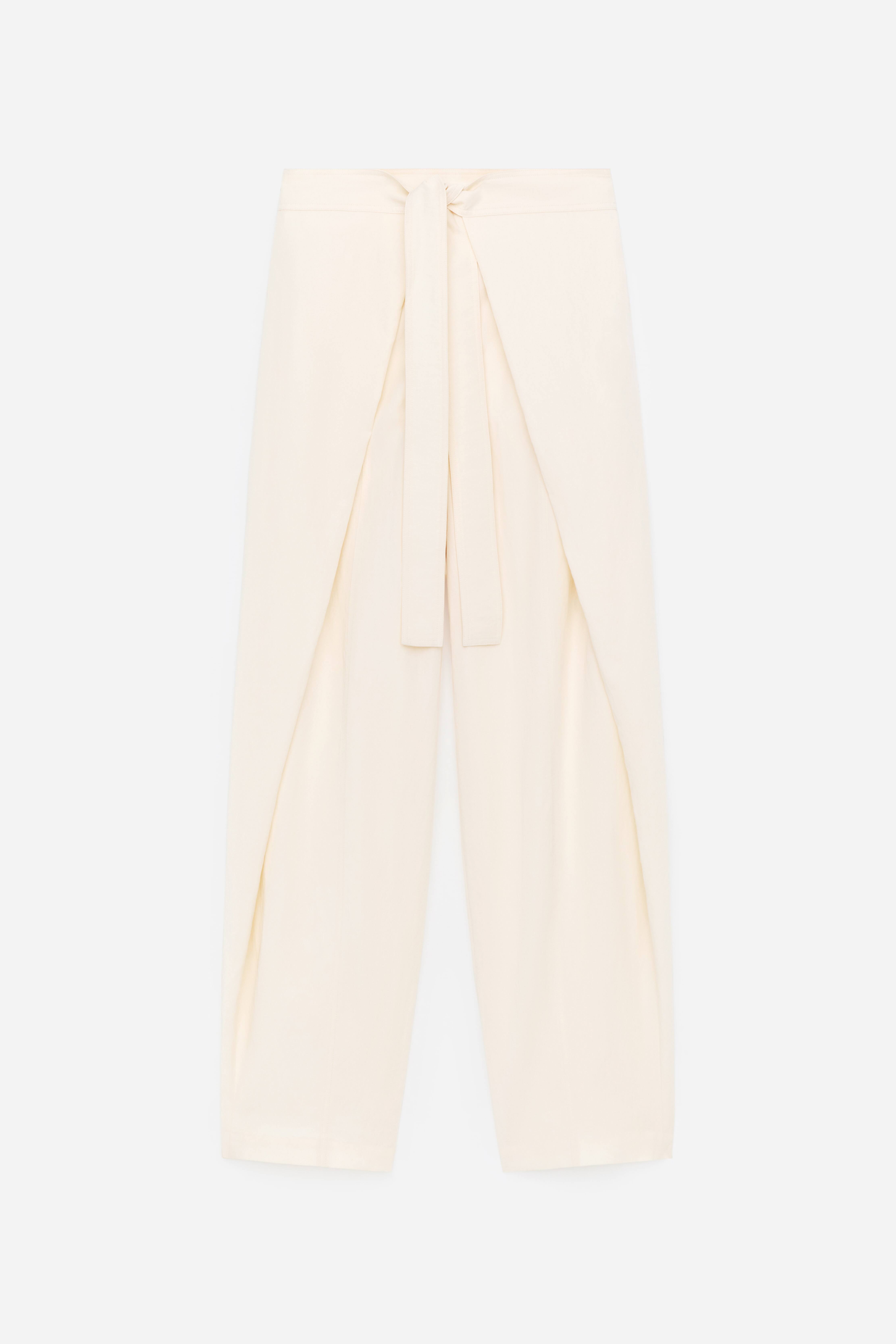Pantaloni sartoriali a portafoglio sul davanti - Bianco sporco/Nero