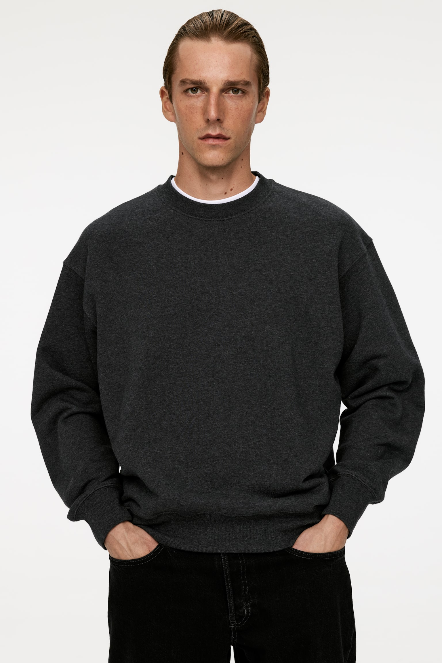 Relaxed Sweatshirt - Dark Grey/Dark Blue/Mole/Dark Green/Light Grey Melange - 3