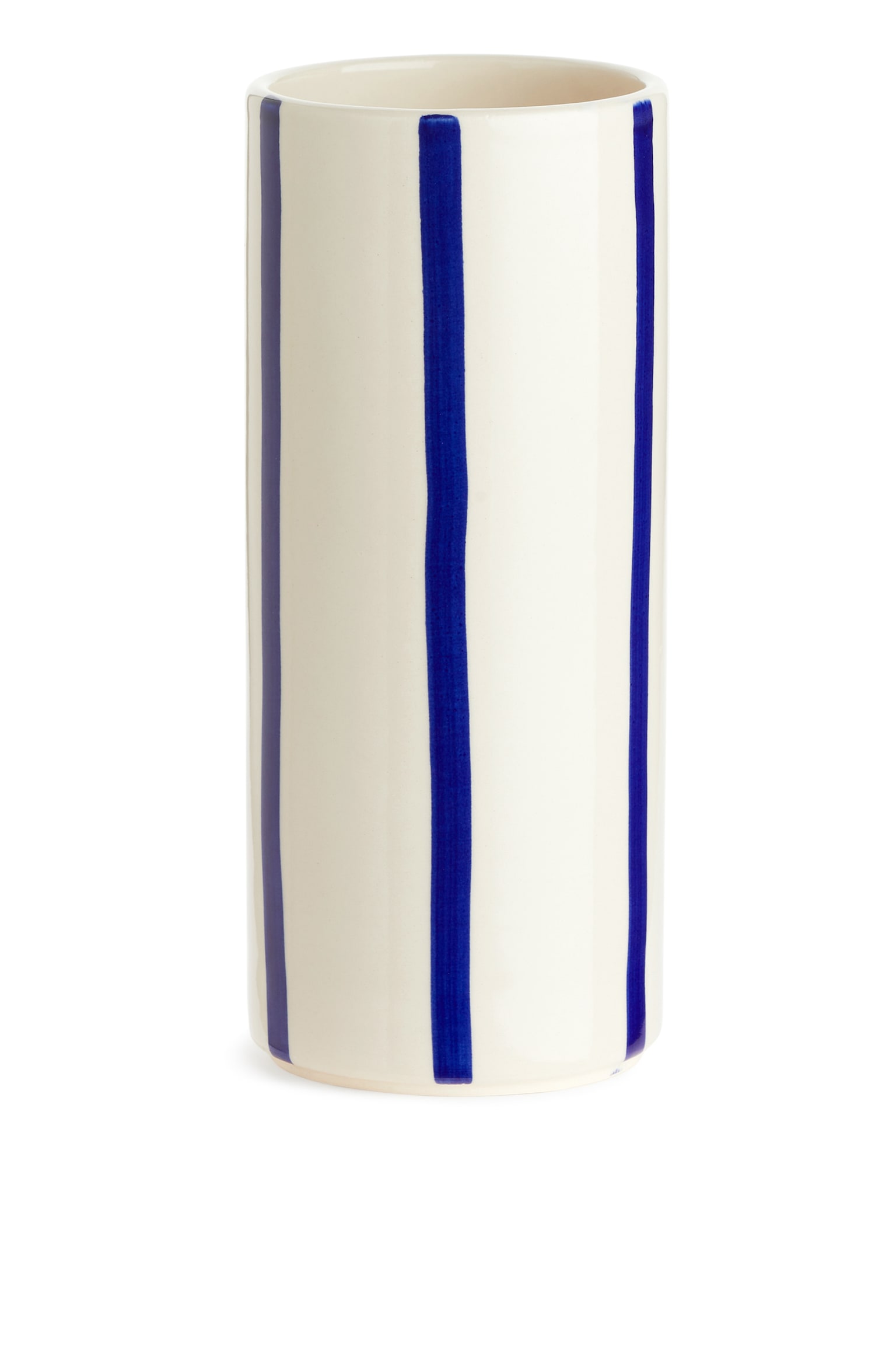 Stoneware Vase 23 cm - Blue/White/White/Blue - 1