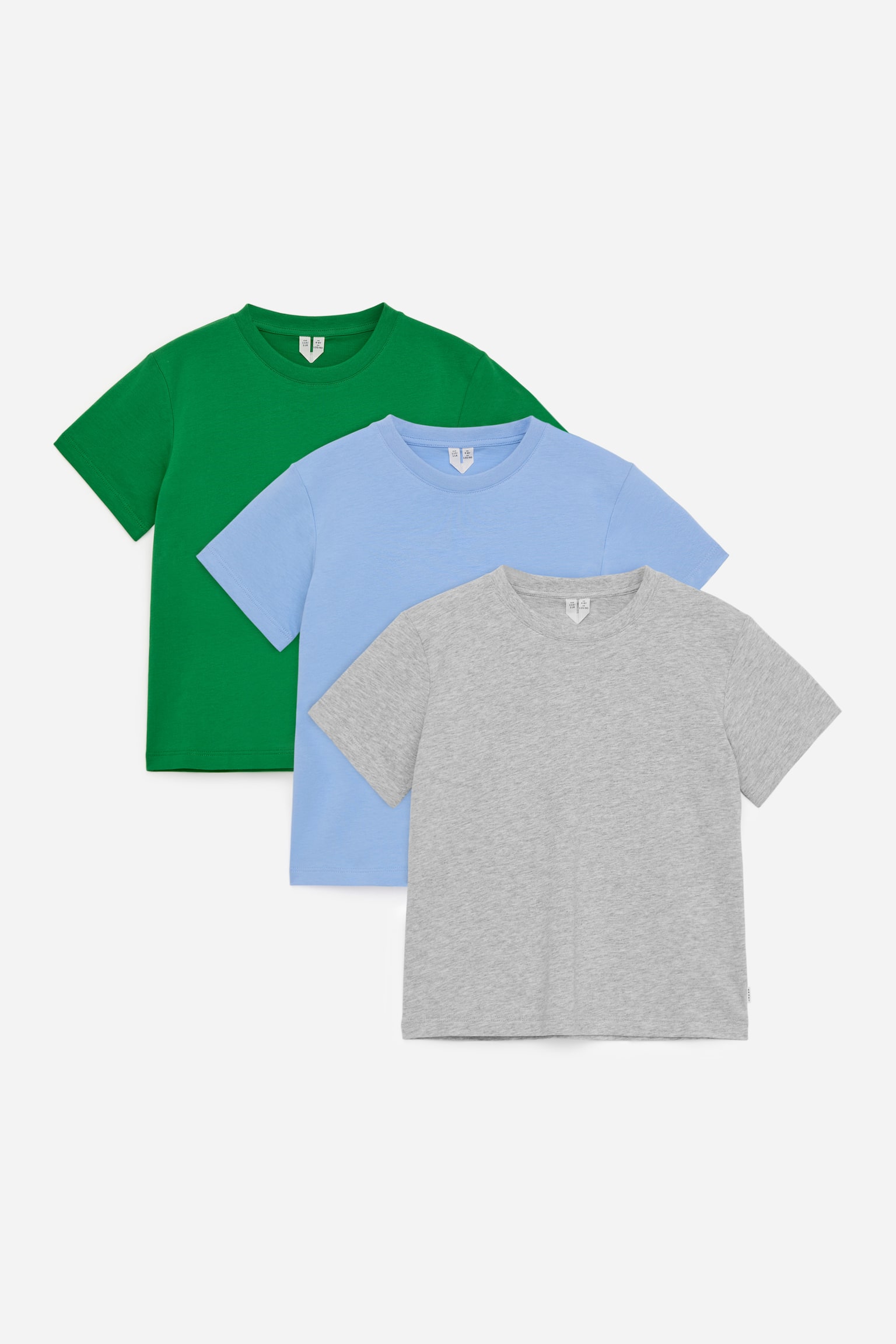 T-shirts ras-du-cou Lot de 3 - Bleu/Vert/Gris/Lilas/Jaune/Rose/Blanc/Orange/Bleu/Vert/Lilas/Violet/Rose/Blanc/gris/bleu foncé