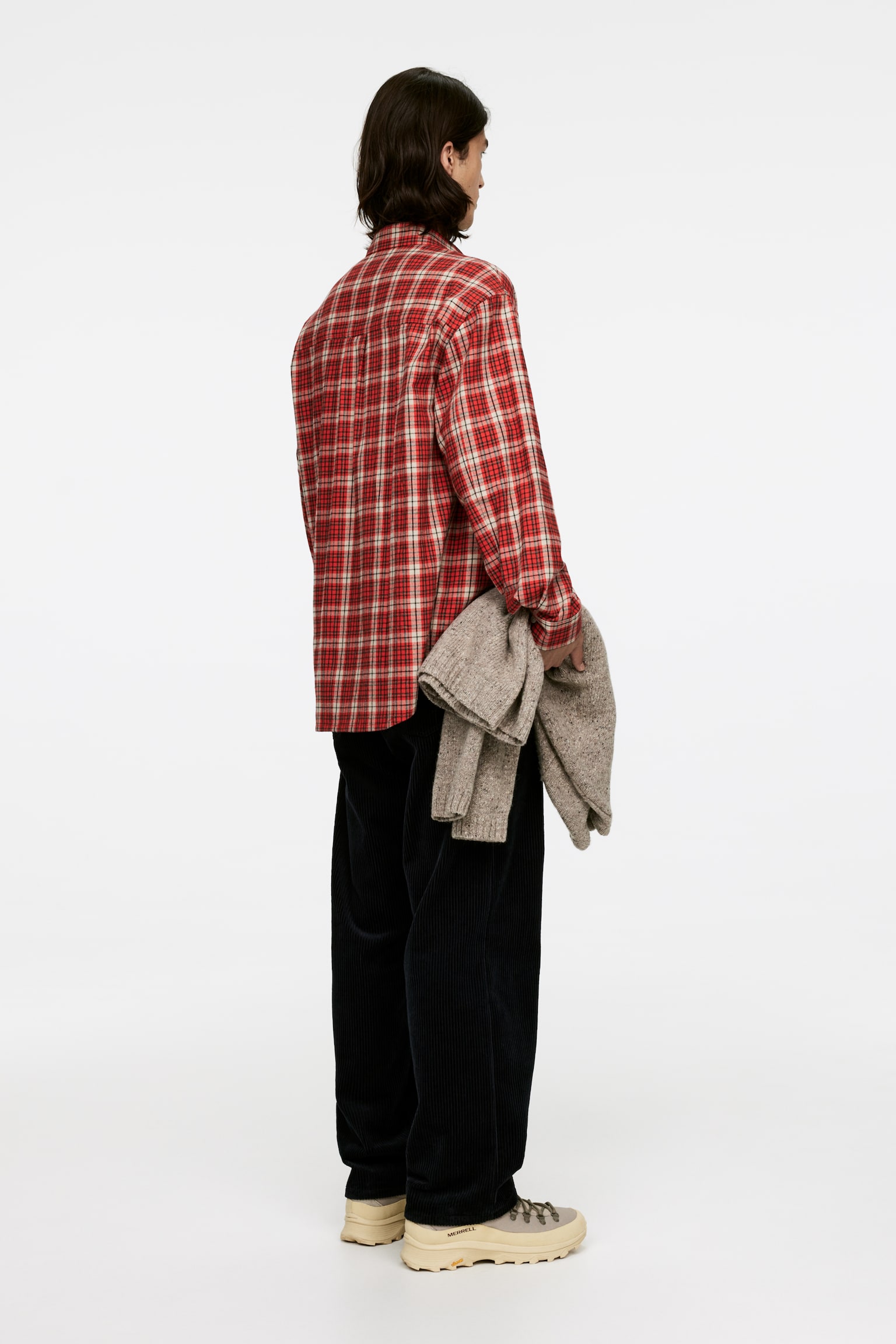 Relaxed Flannel Shirt - Red/Multi Colour - 5