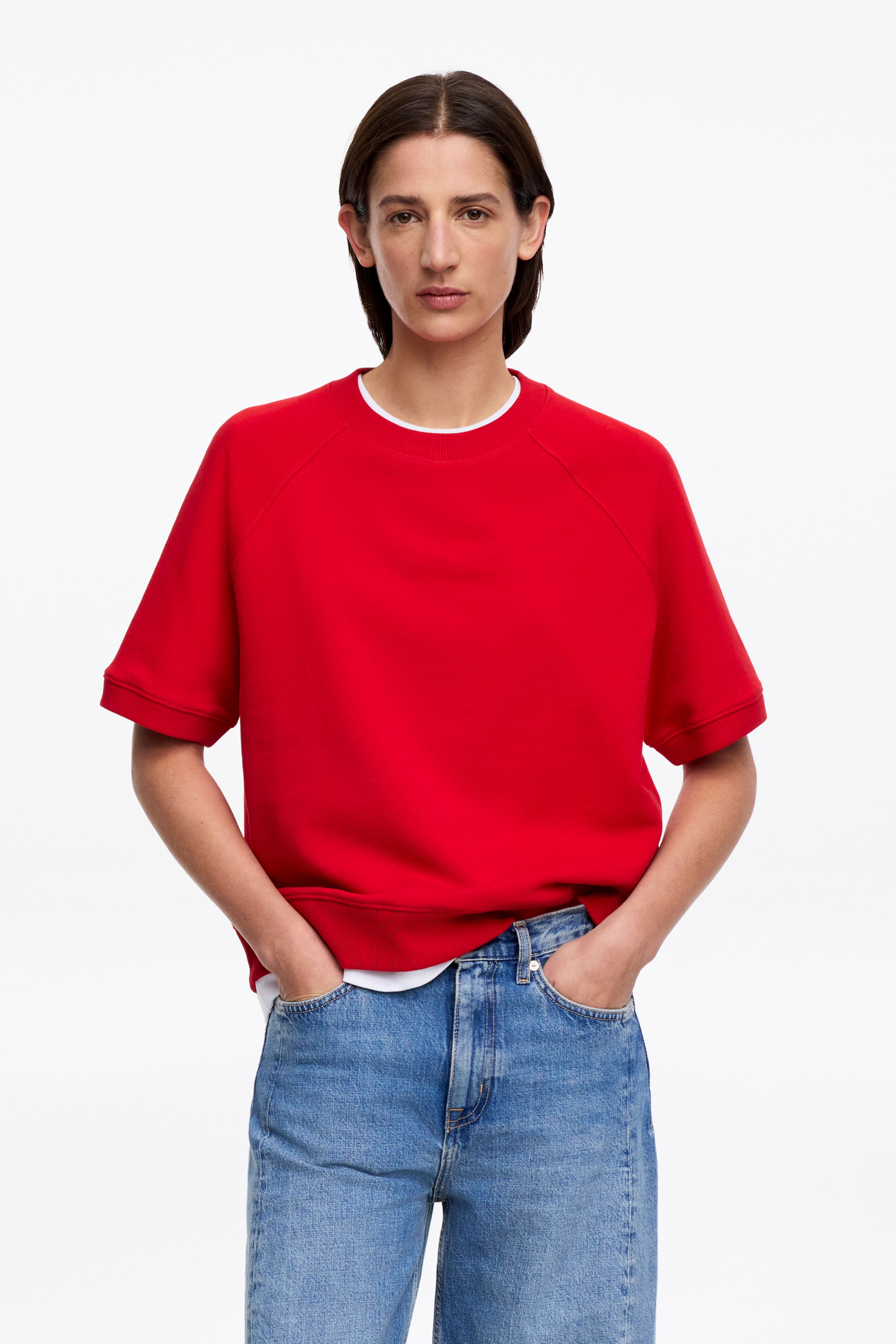 Φούτερ French Terry - Κόκκινο/Γκρι Μελανζέ