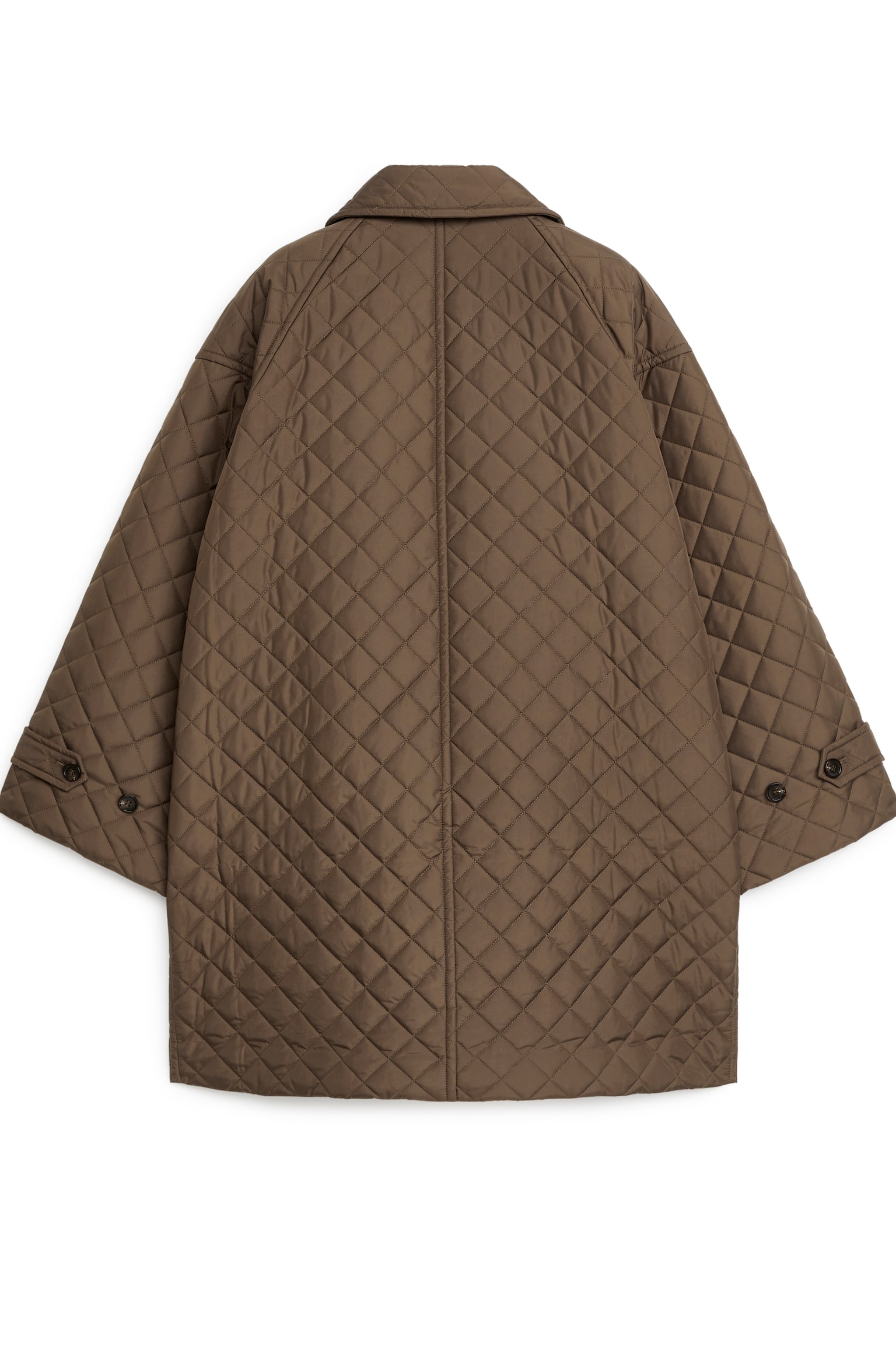 Oversized Quilted Coat - Dark Mole - 4