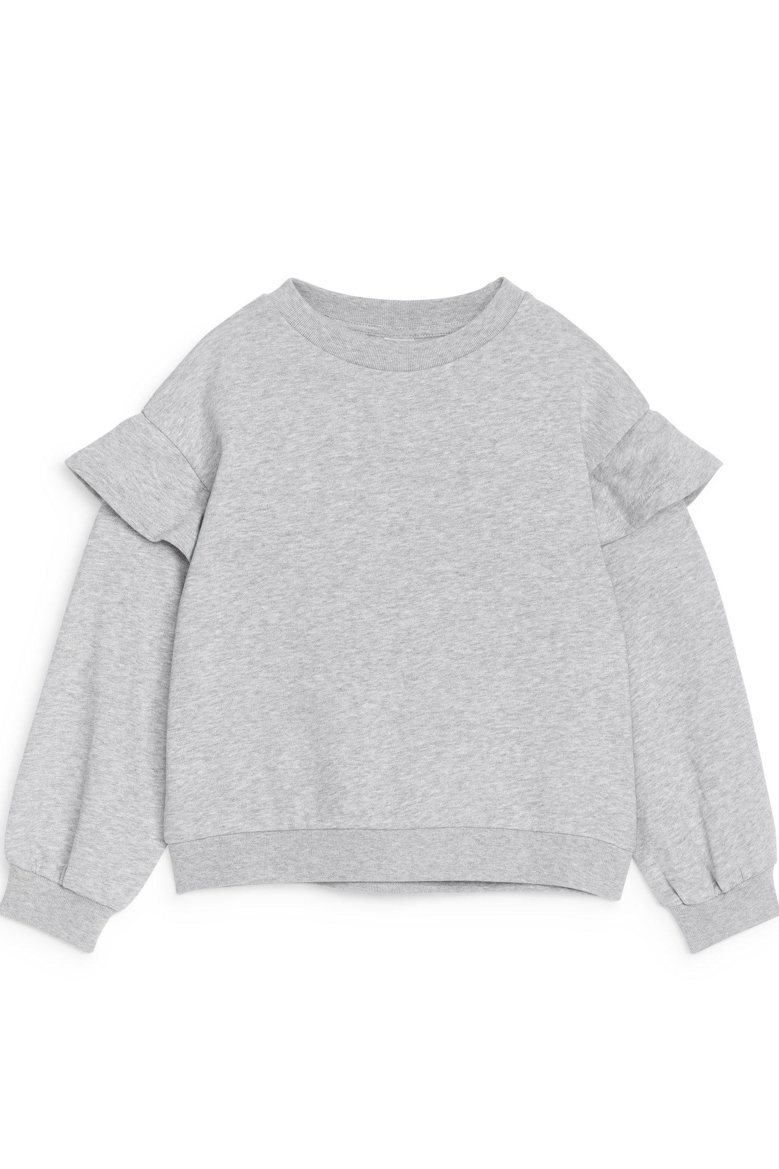 Frill Sweatshirt - Grey Melange - 1