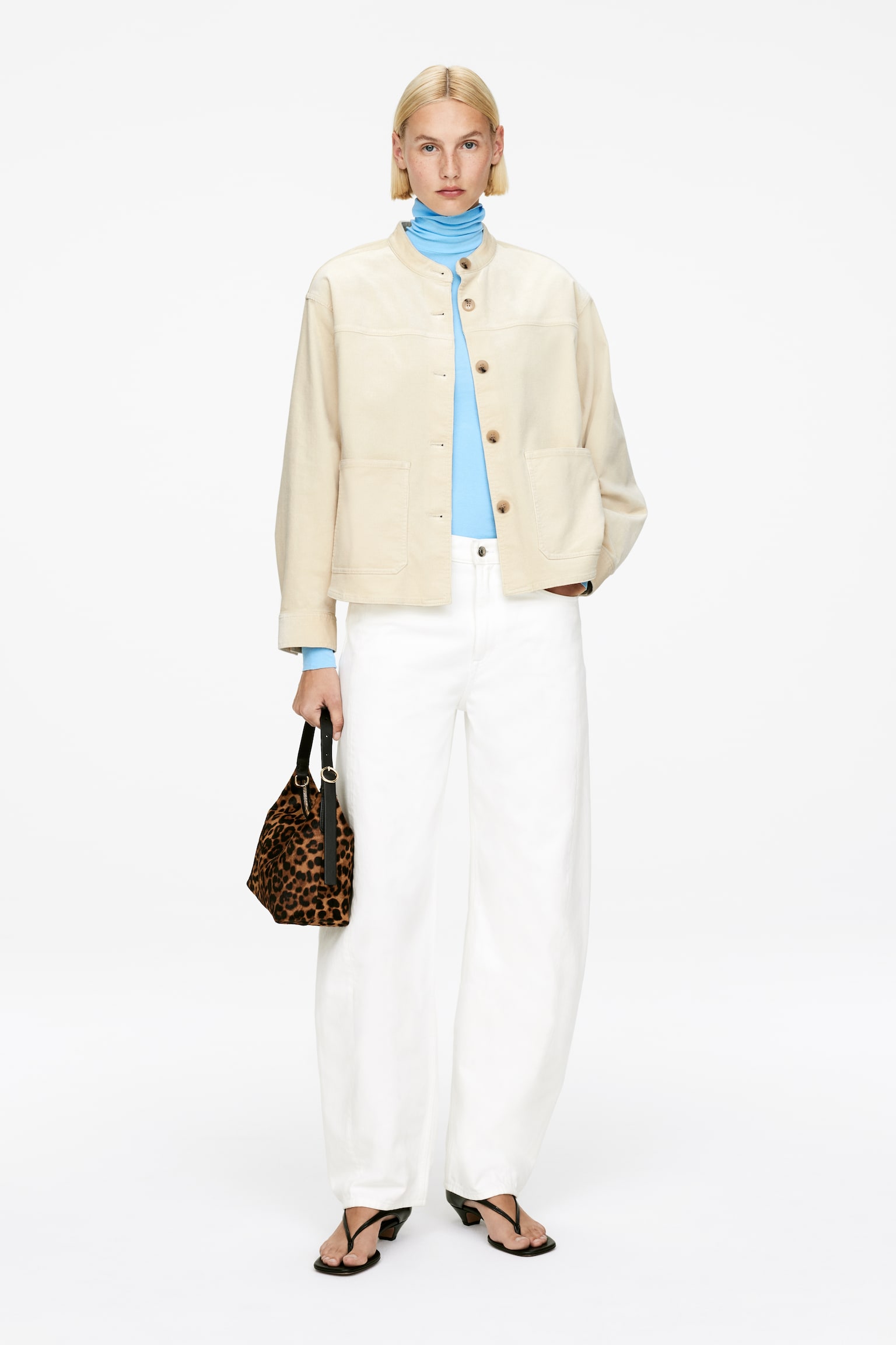 Overshirt aus Cord - Hellbeige/Dunkelblau - 1