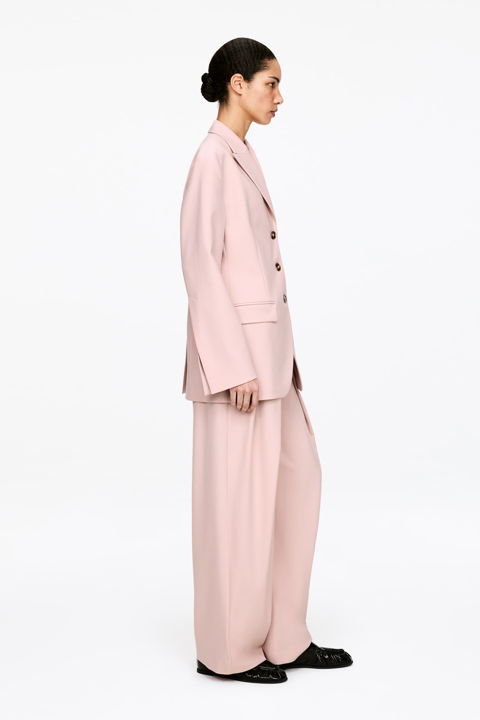 Einreihiger Blazer - Rosa - 3