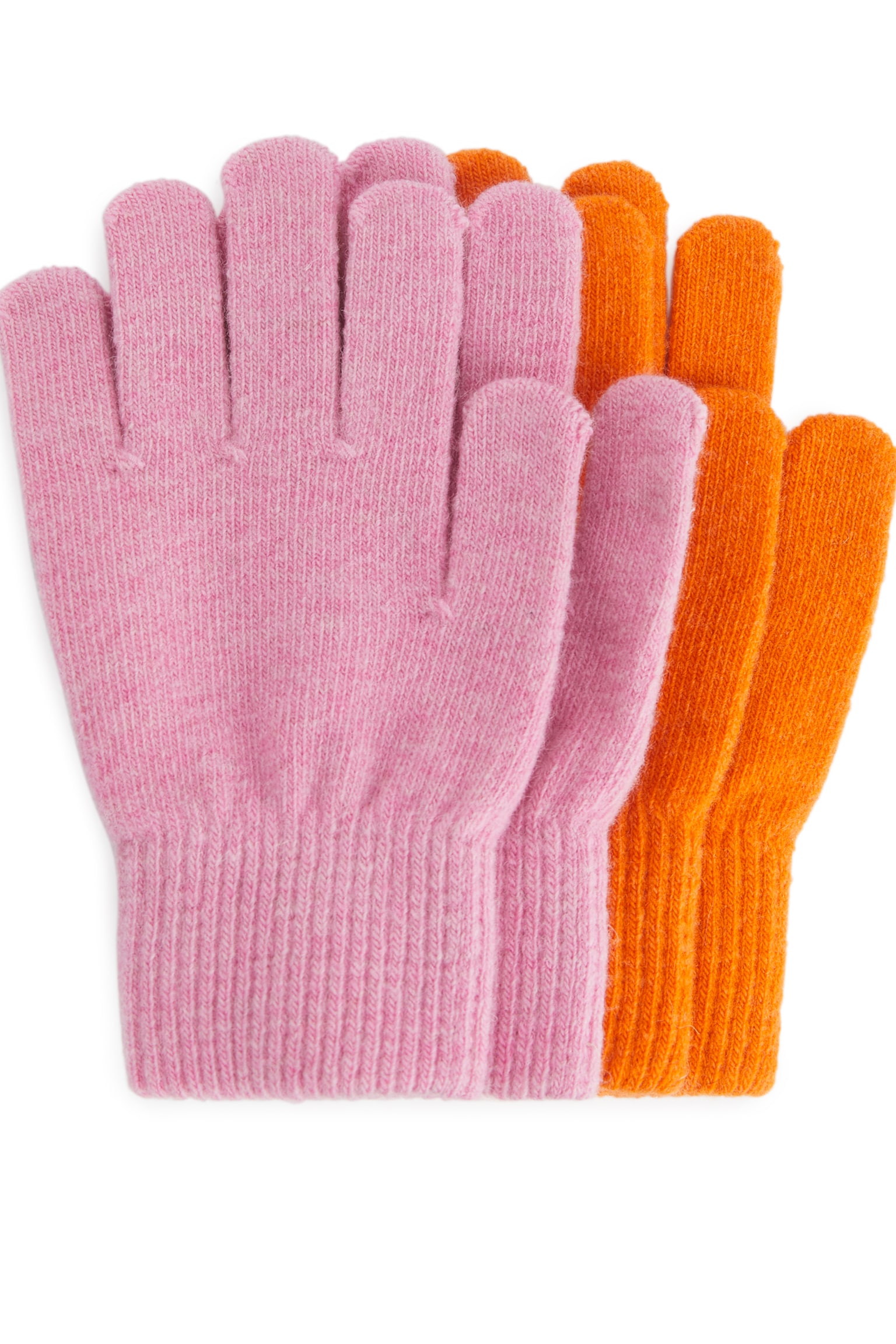 Wool Gloves Pack of 2 - Pink/Orange - 1