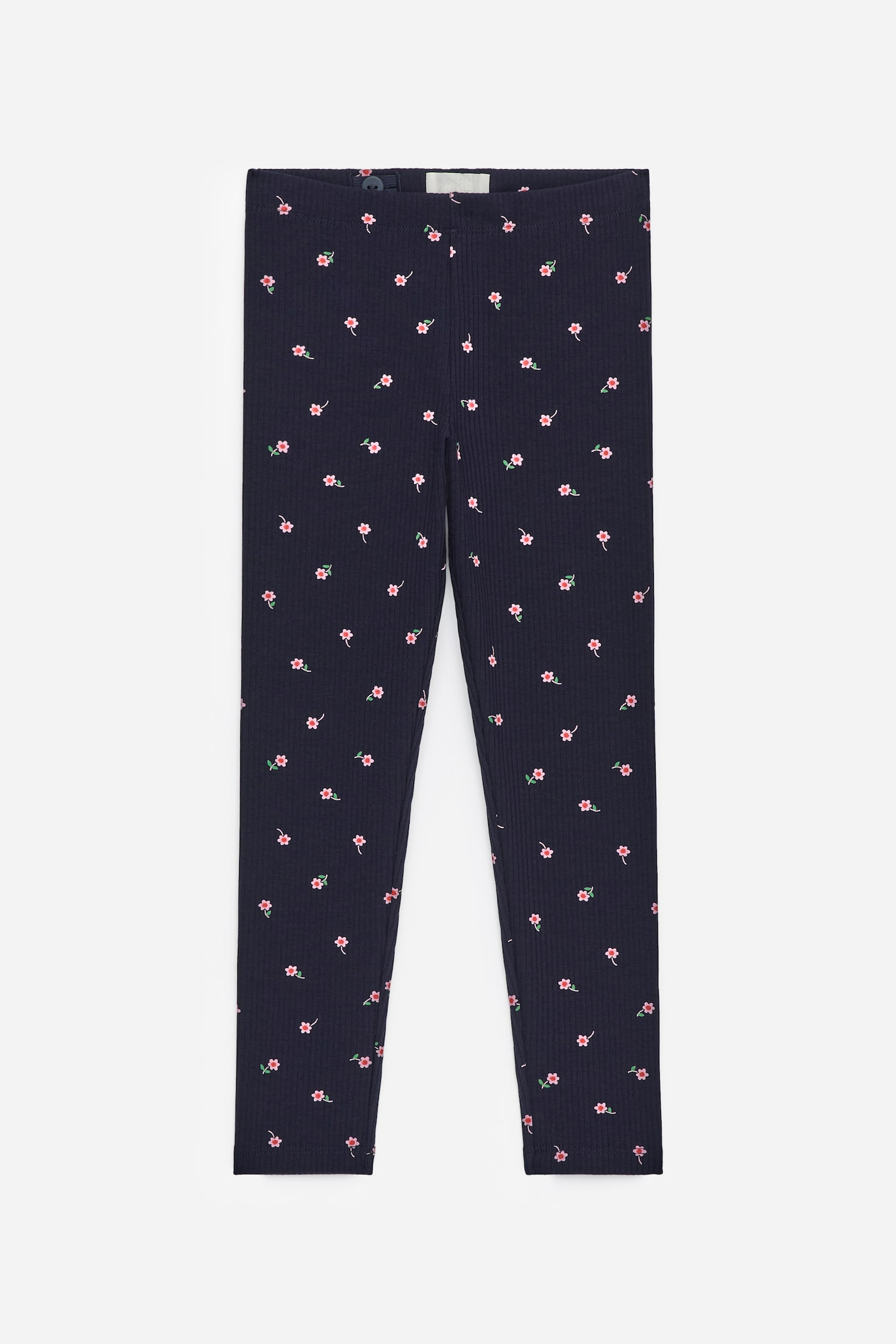 Ribbade Leggings - Mörkblå/rosa blommor/Rosa/orange/Blå/vinröda hjärtan/Lila/röd/Rosa/fåglar/Rosa/röda hjärtan - 1