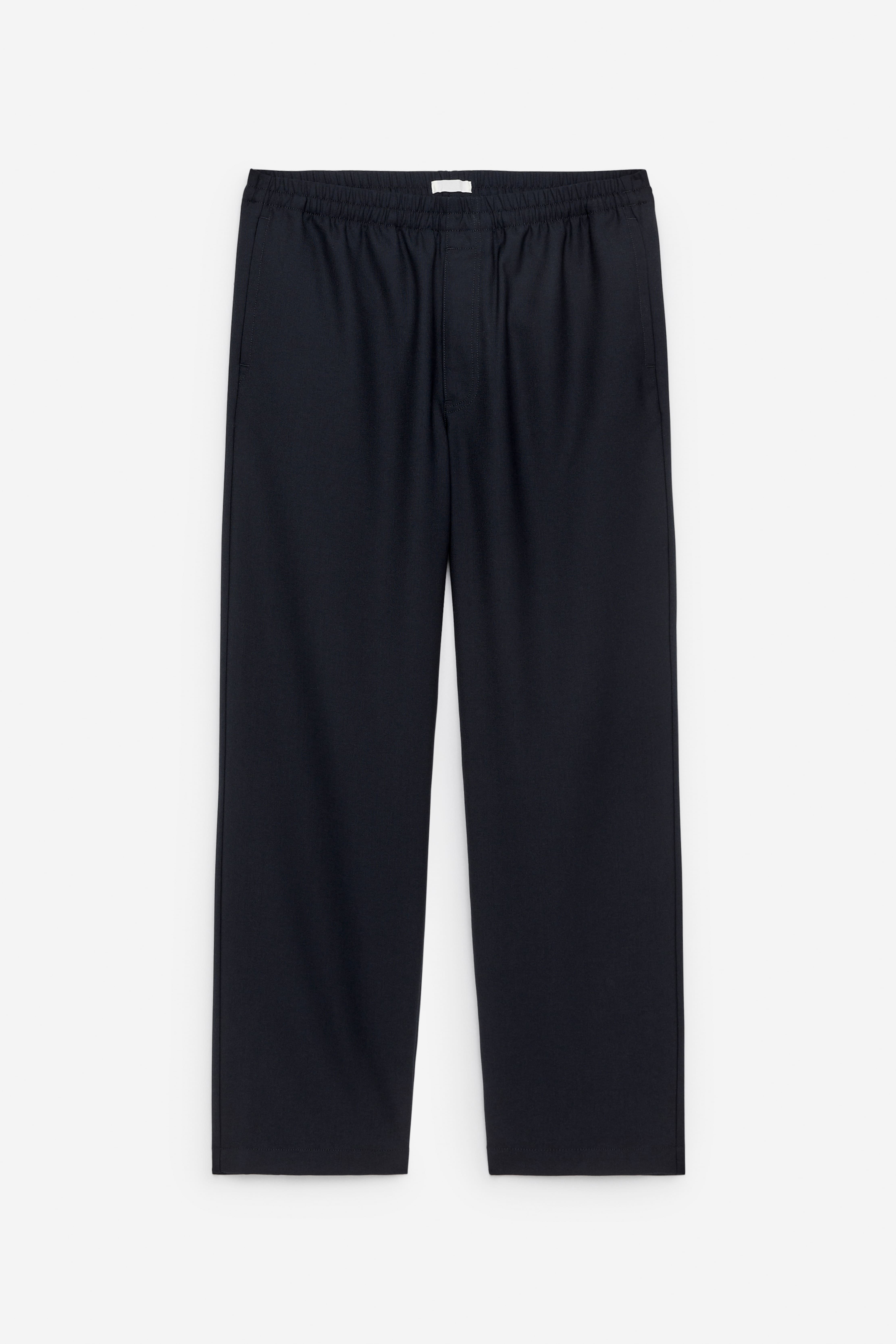 Hopsack-broek met trekkoord - Donkerblauw