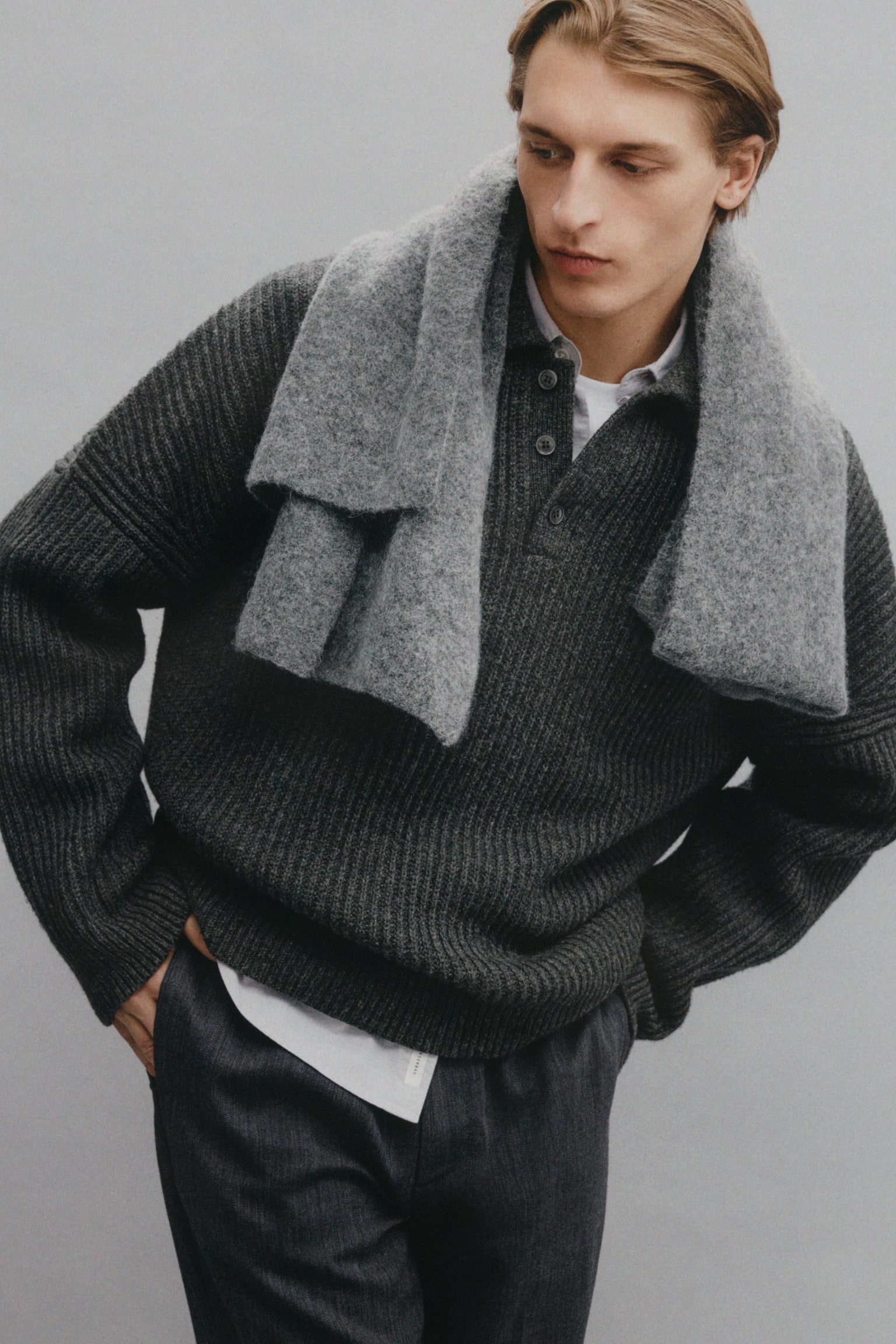 Weite Wollhose - Grau - 5