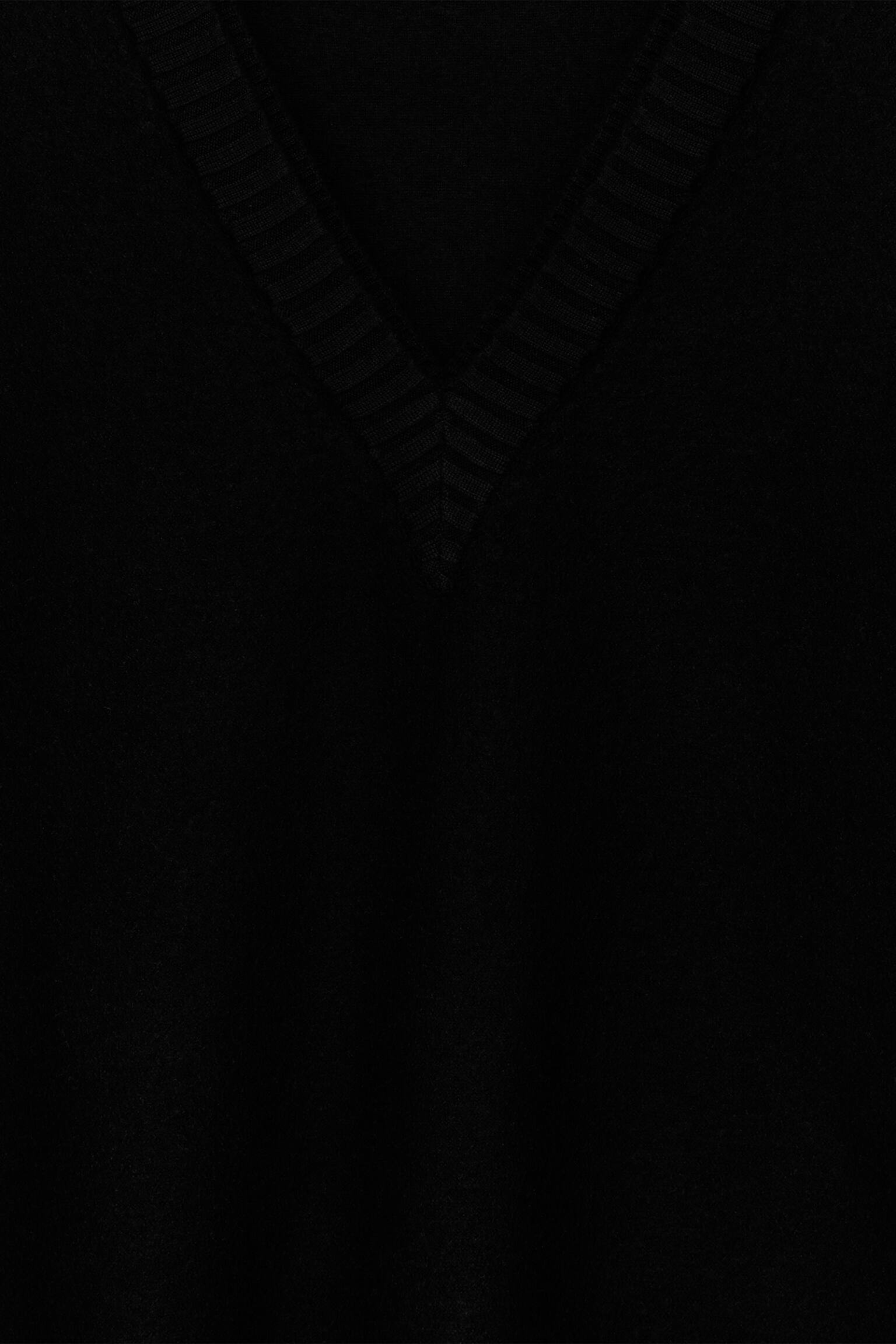 Pullover aus Wollwalk - Schwarz - 4