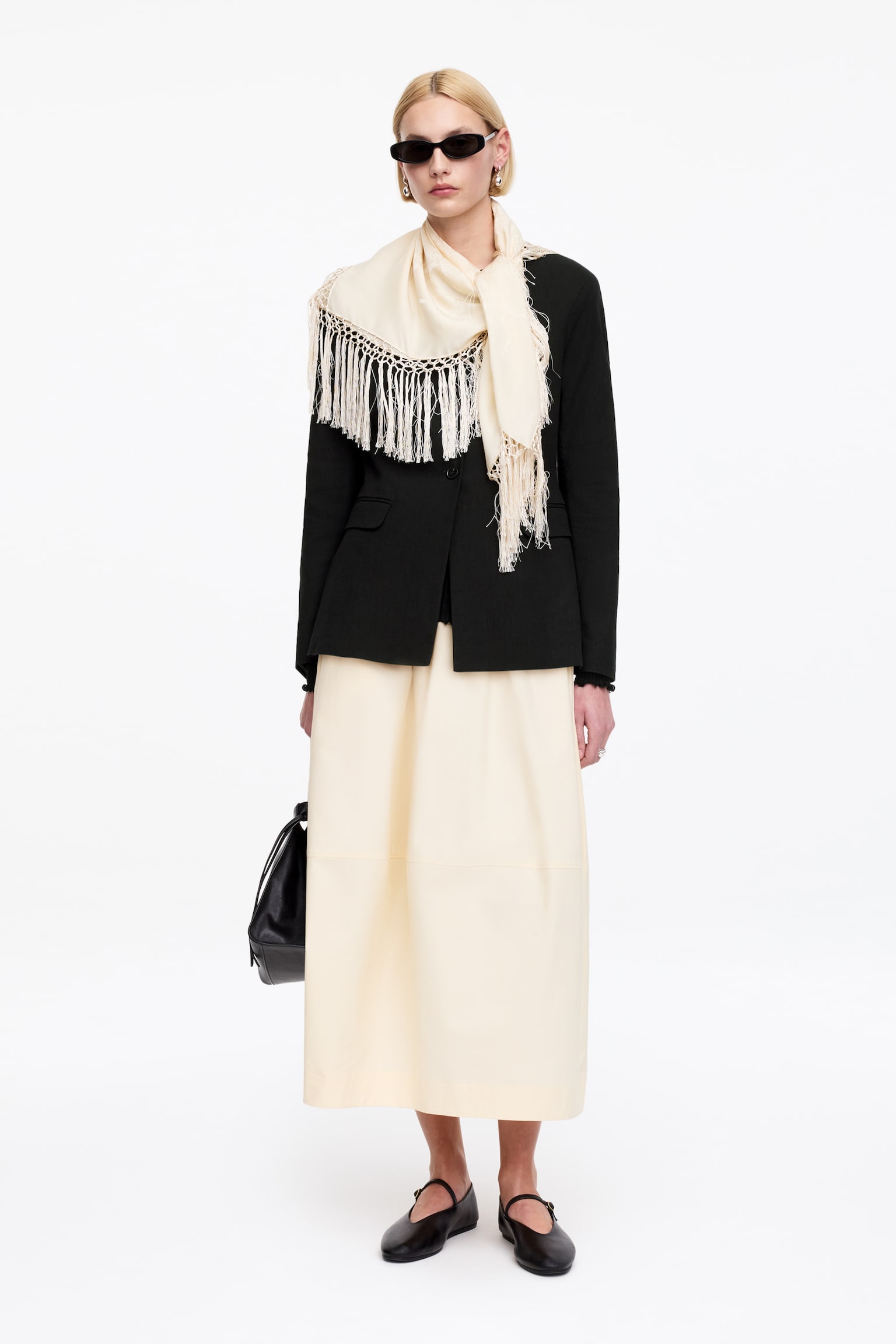 Blazer aus Leinenmischung - Schwarz/Dunkelbraun - 7