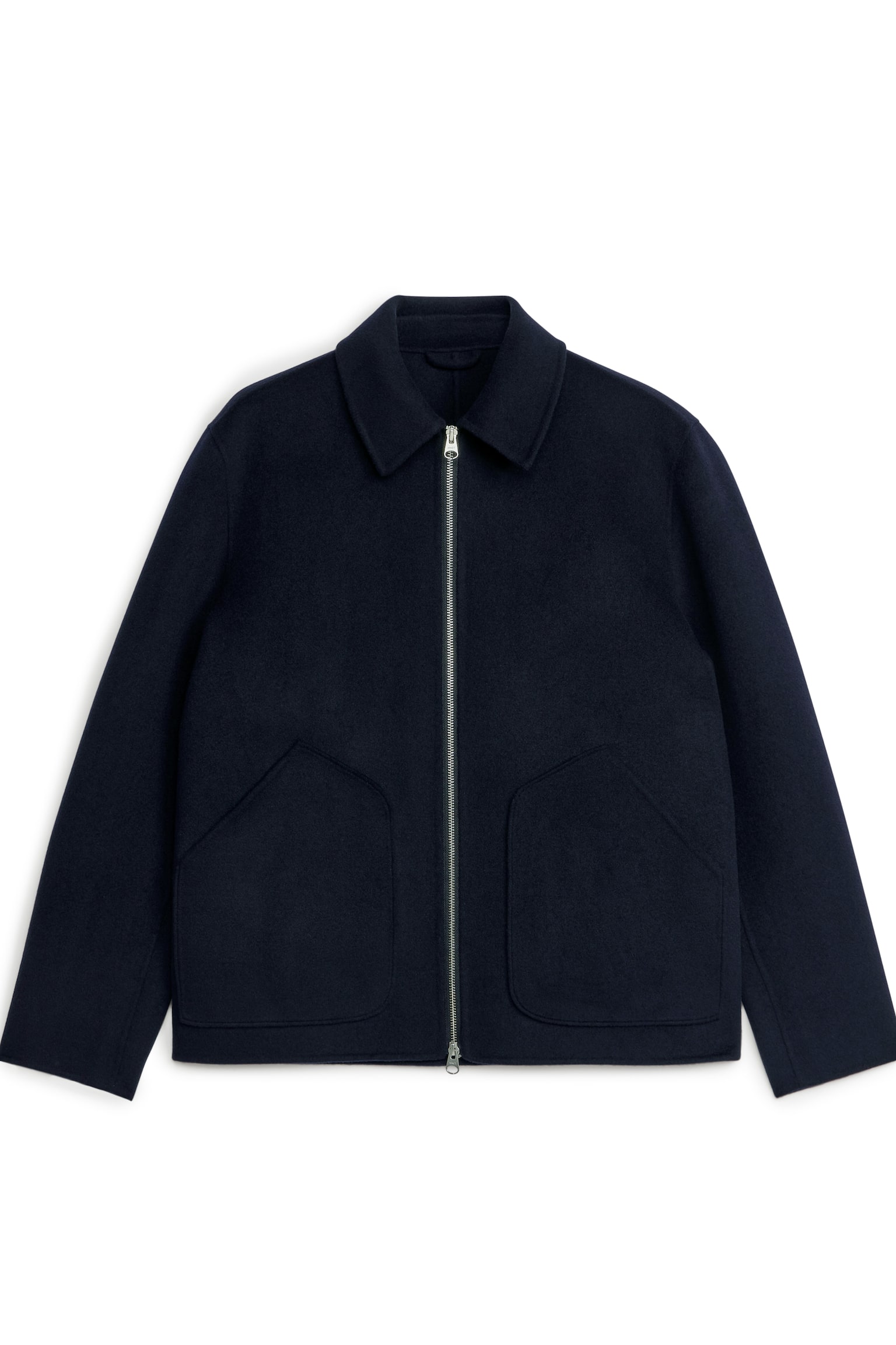 Short Double-Face Wool Jacket - Dark Blue/Black - 1