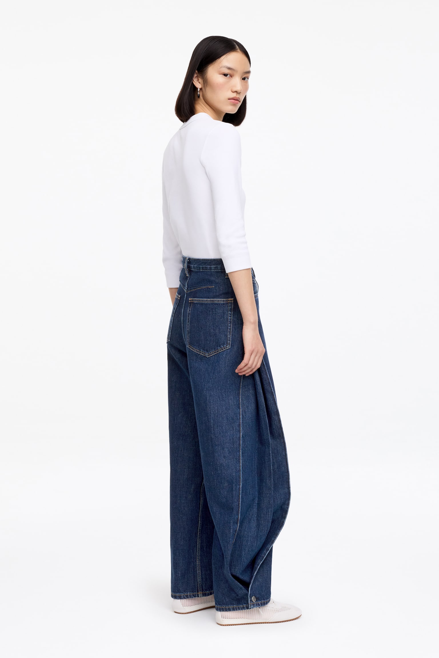 Jeans mit abgerundetem Bein - Dunkelblau - 3