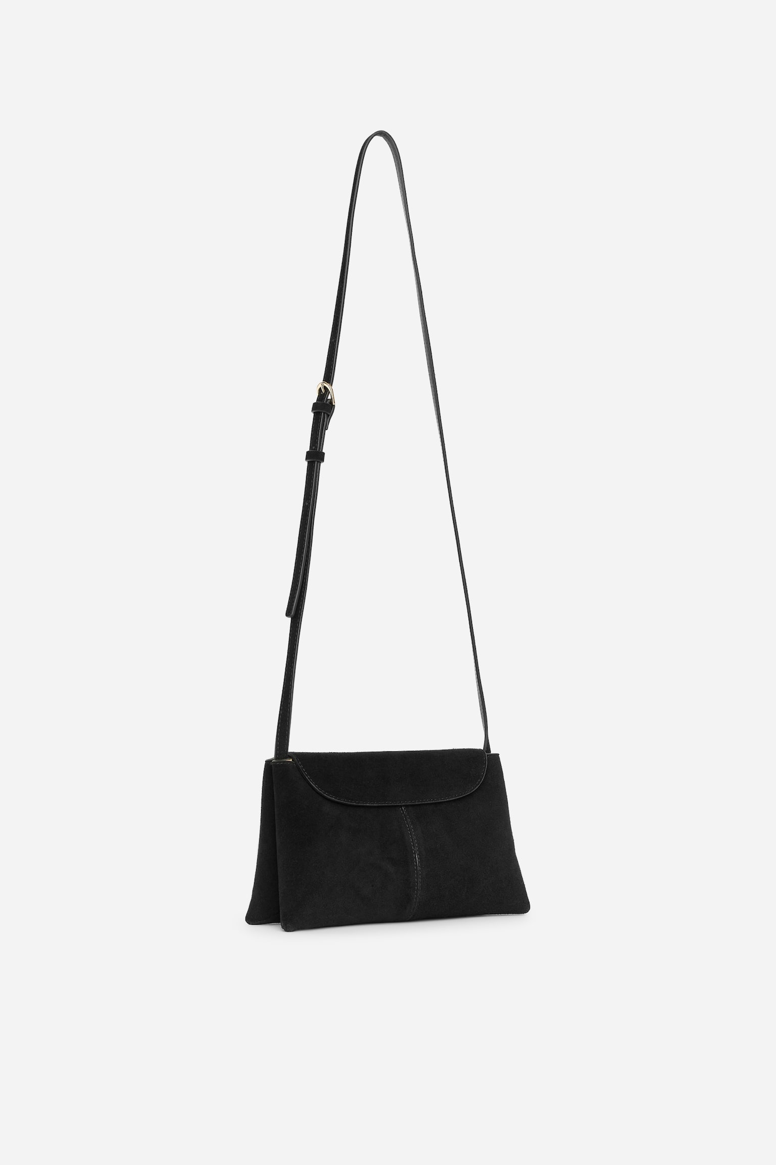 Crossbody-väska i mocka - Svart/Brun - 5