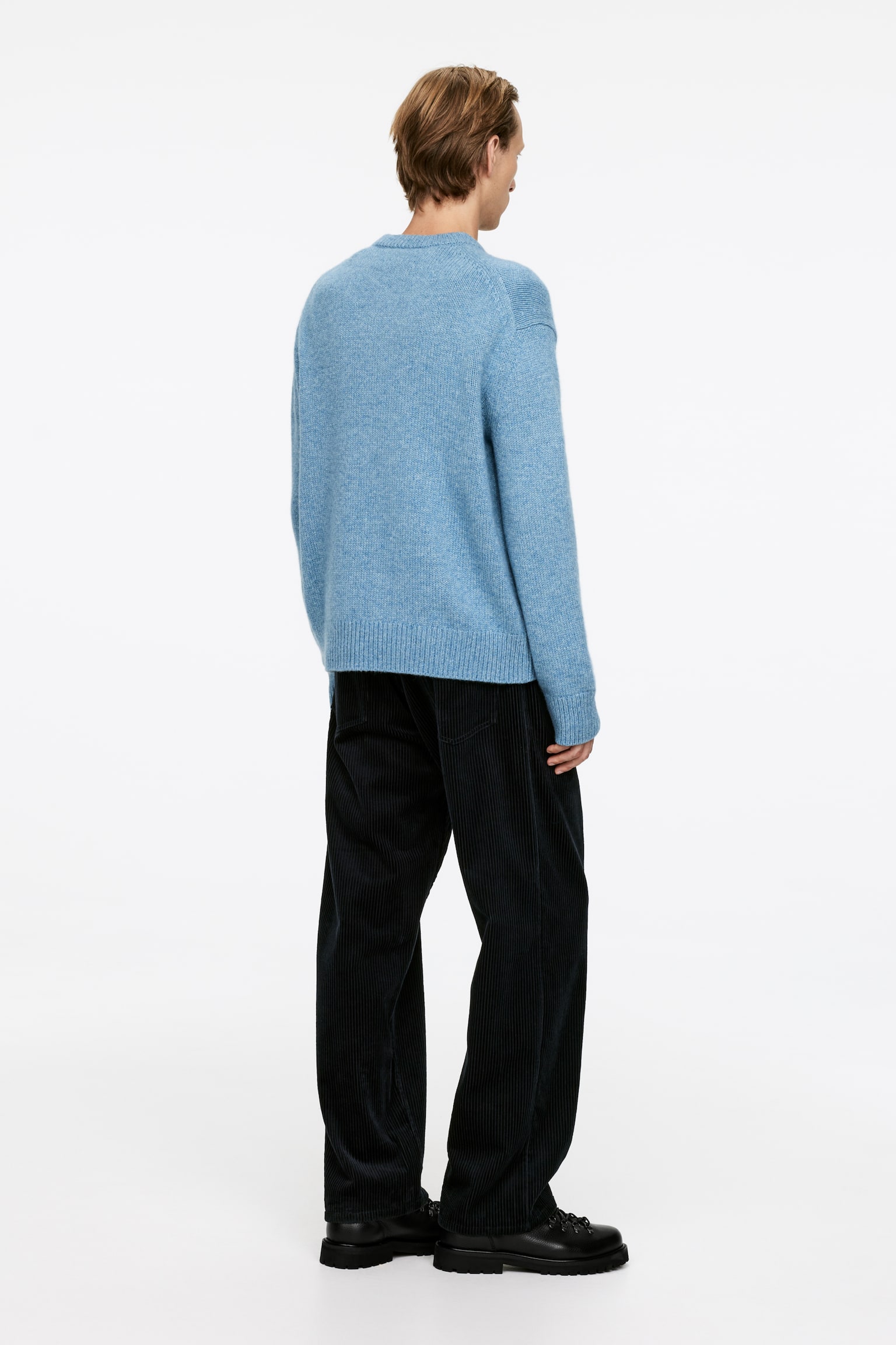 Heavy Knit Wool Blend Jumper - Blue Melange/Brown/Grey/Black Melange/Dark Red/Beige/Dark Blue/Beige Melange - 5