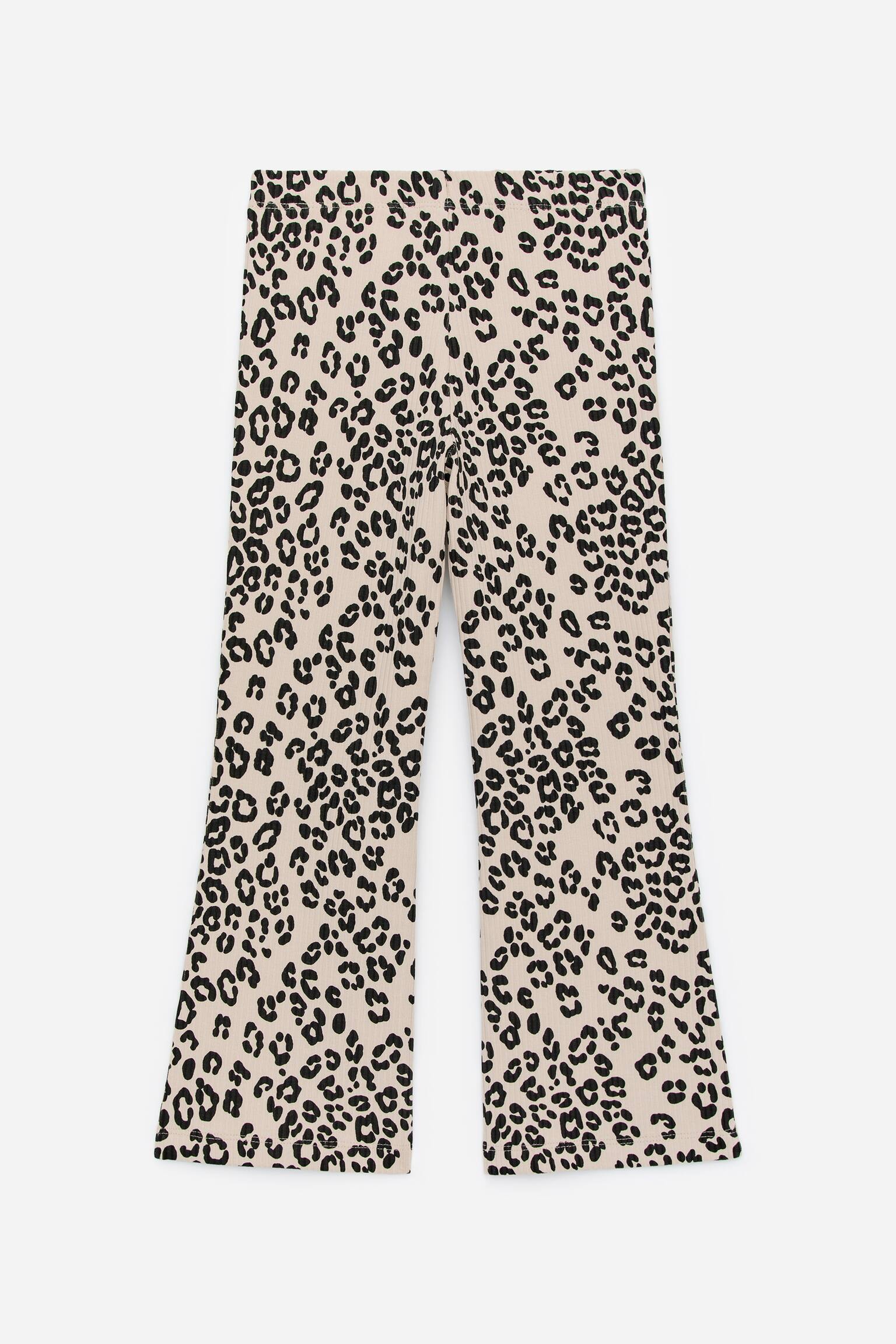 Ausgestellte gerippte Leggings - Beige/Schwarz/Blau/mehrfarbig/Schwarz - 3