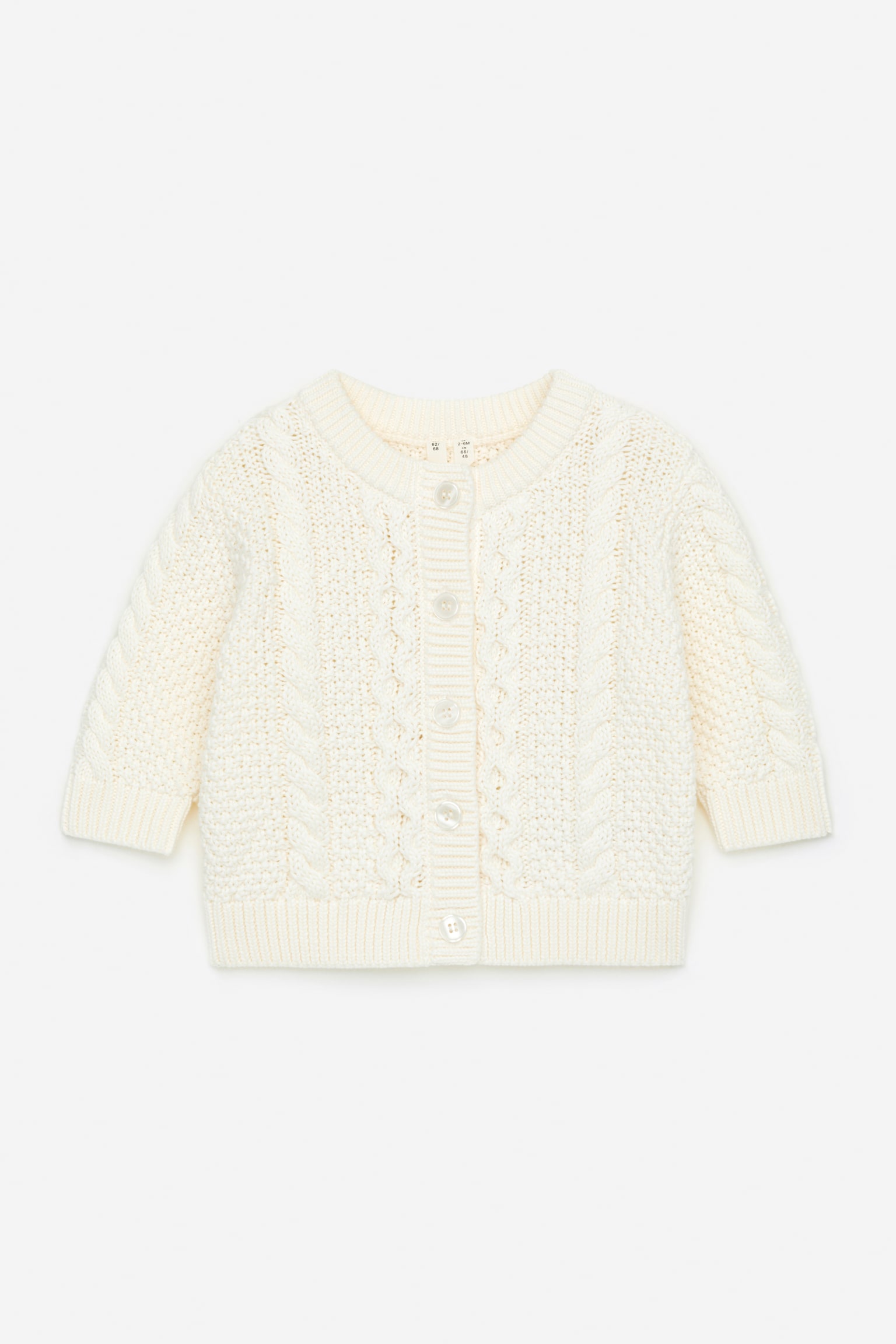 Cable-Knit Cardigan - White - 1