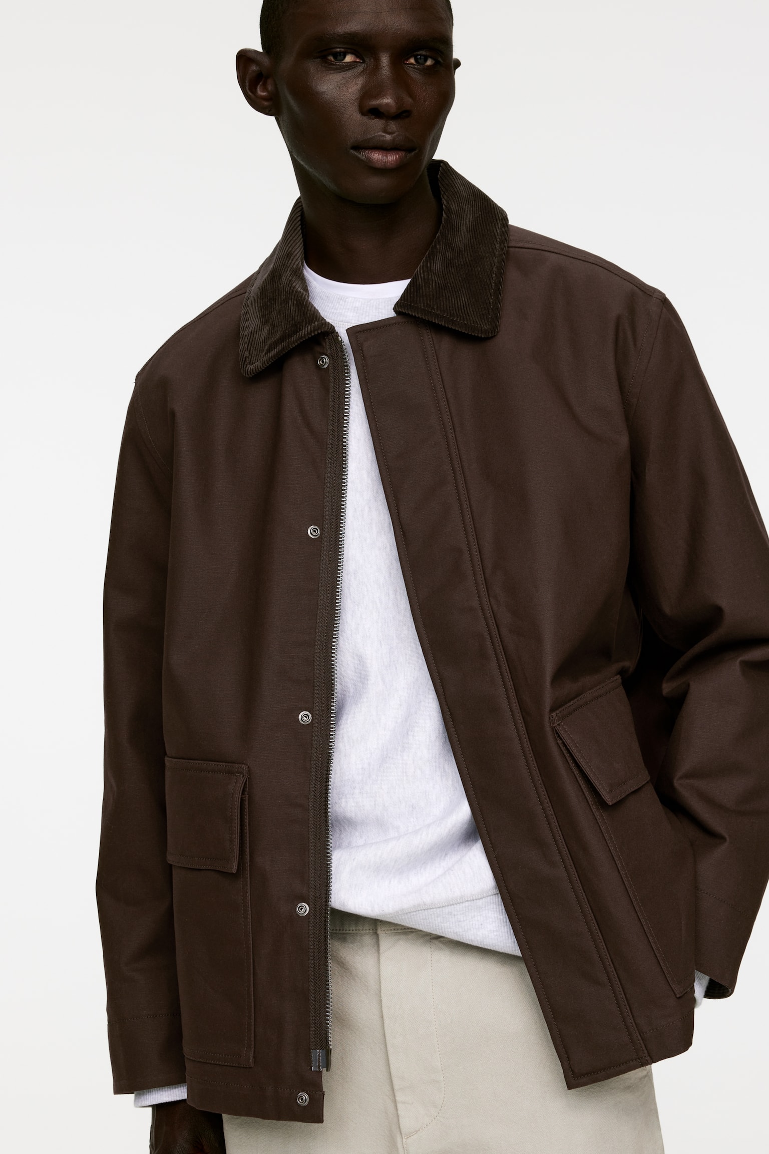 Waxed Cotton Jacket - Dark Brown/Dark Blue - 7