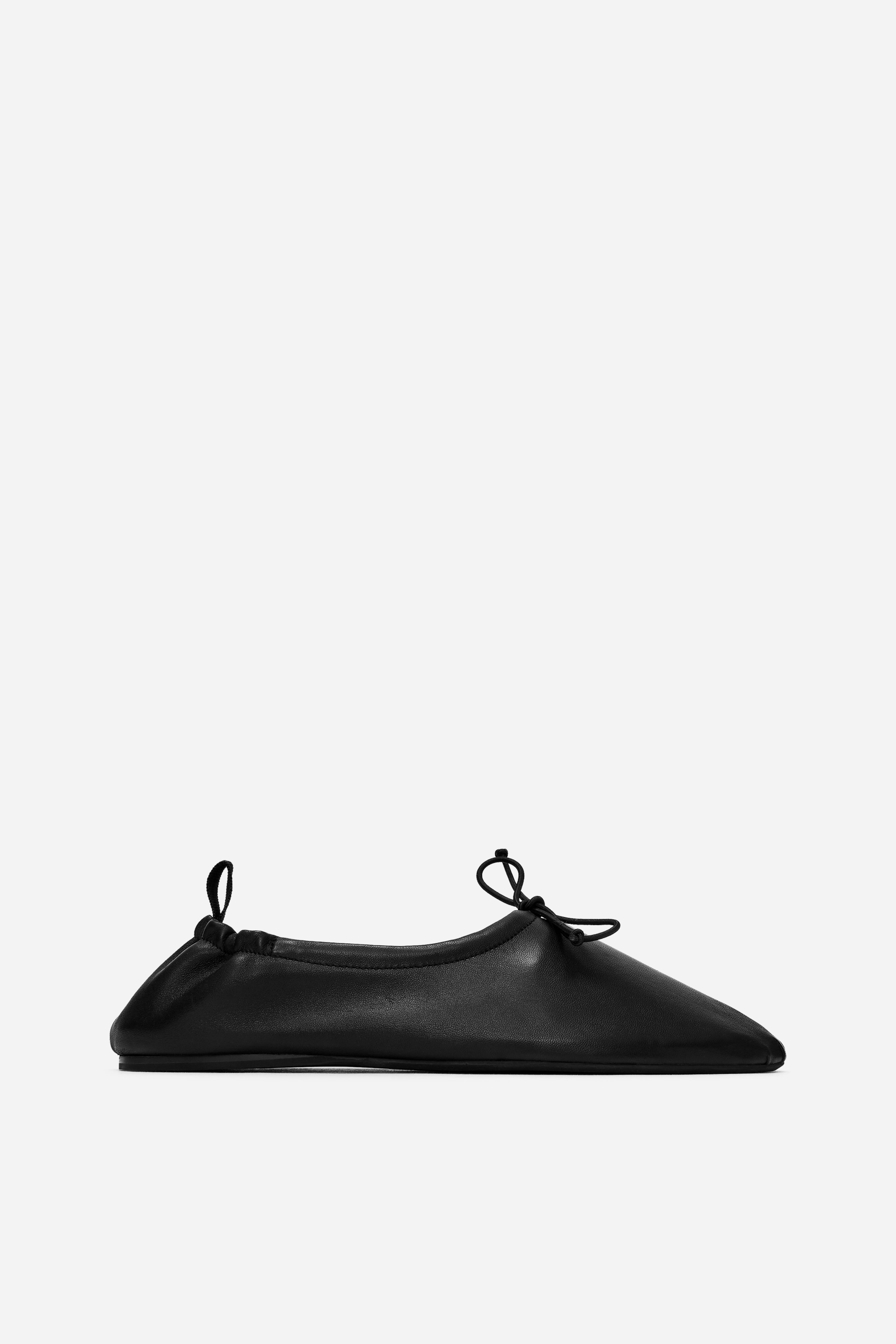 Ballerine sportive in pelle - Nero