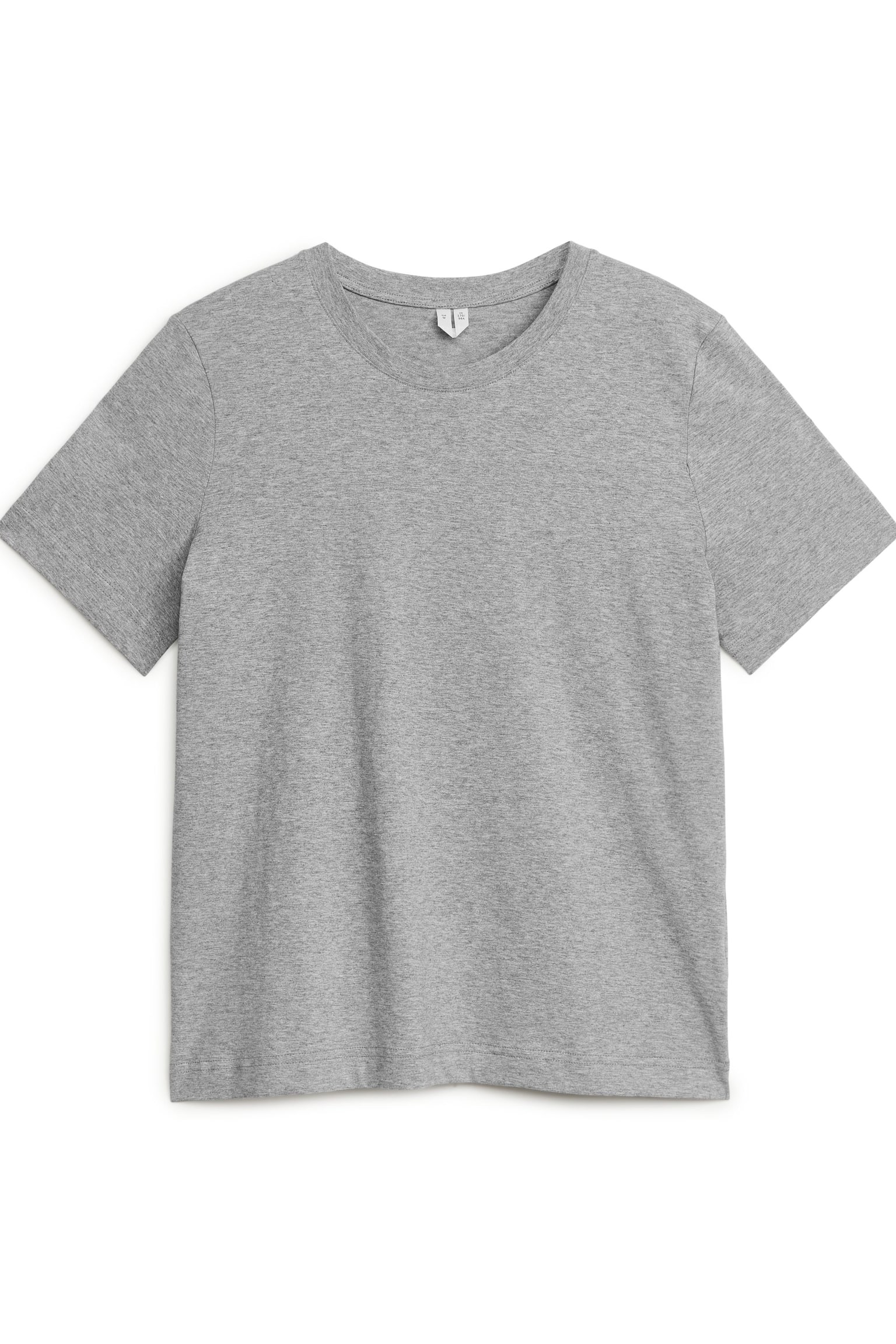 Crew-Neck T-shirt - Grey Melange/White/Black/Brown - 2