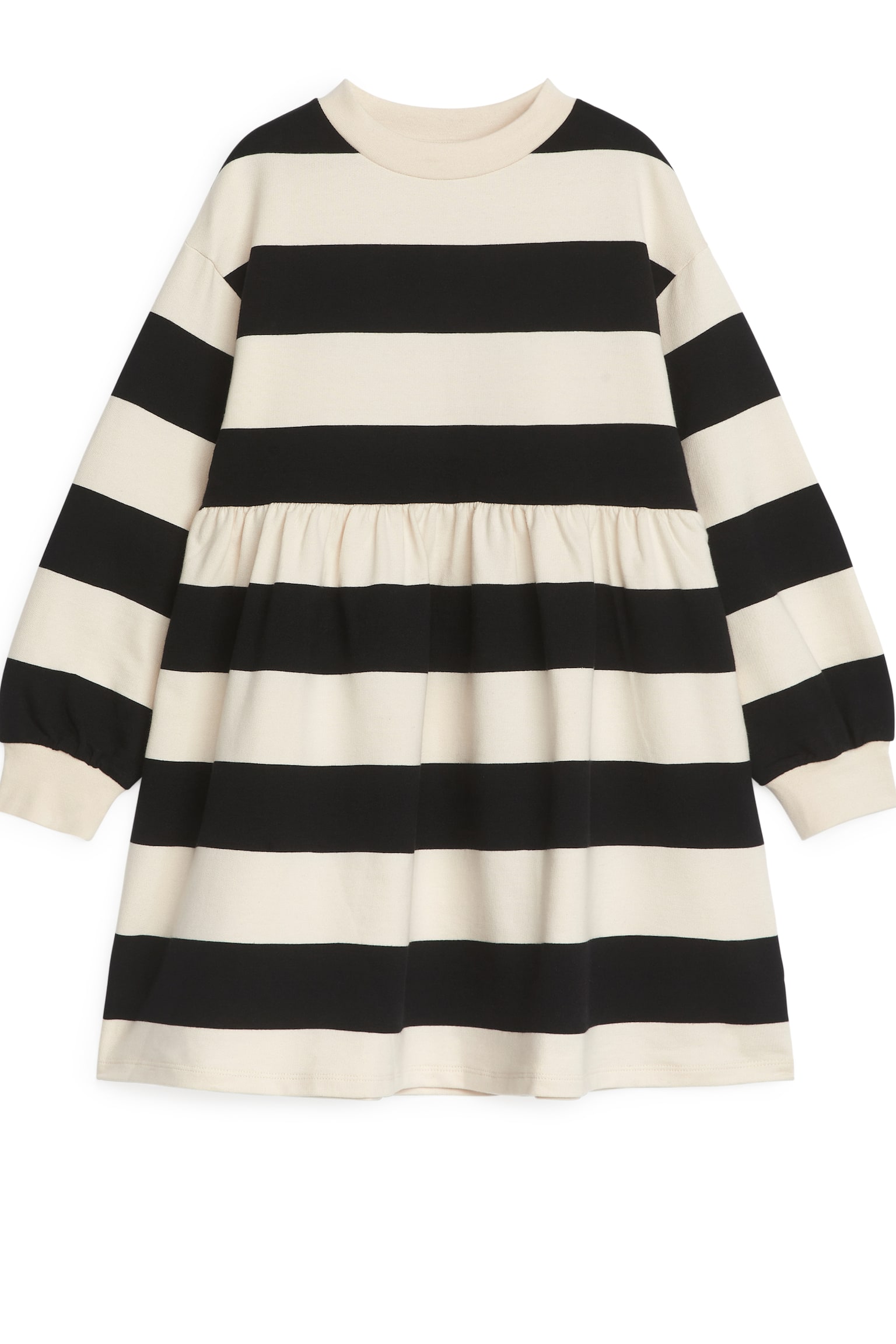 Oversized Sweatshirt Dress - Off White/Black/Off White/Neps/Grey/Rabbit - 1