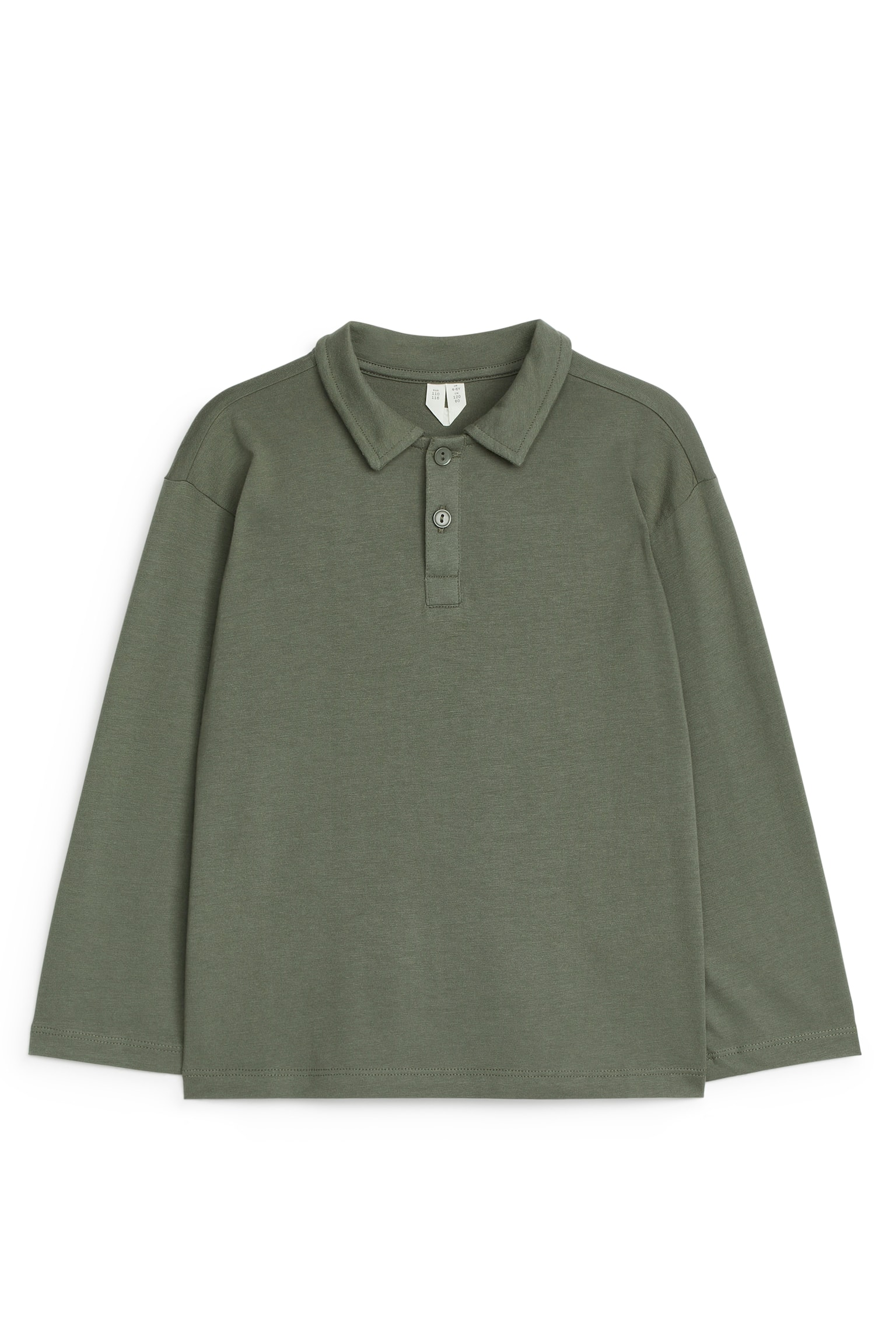 Long-Sleeve Polo Shirt - Khaki Green/Bright Blue - 1