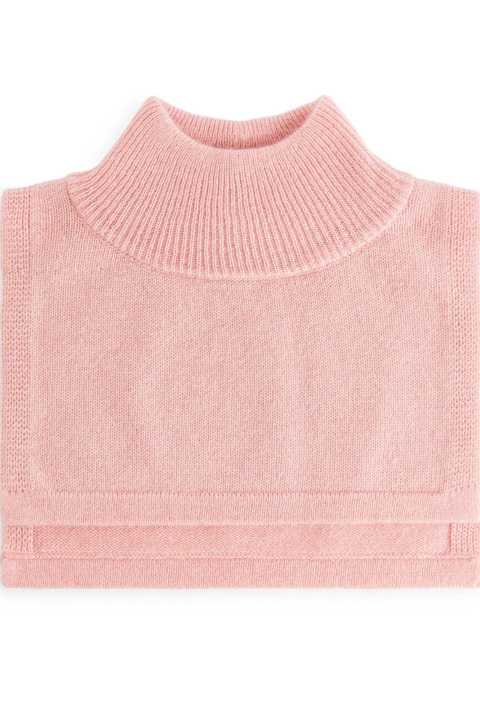 Merino Funnel Neck - Pink/Grey Melange - 1