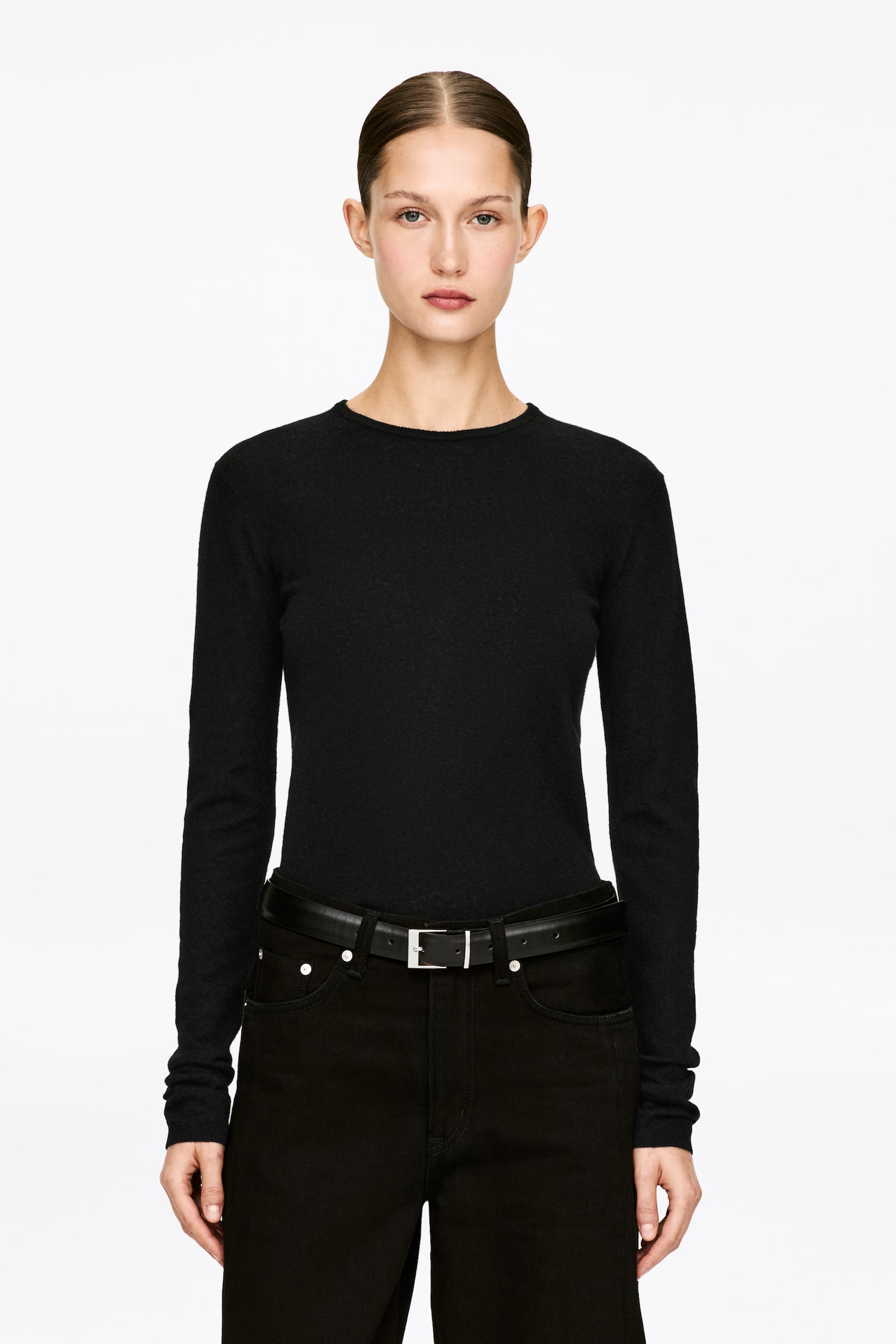 Tröja i ren kashmir - Svart/Grå/Rosa - 1