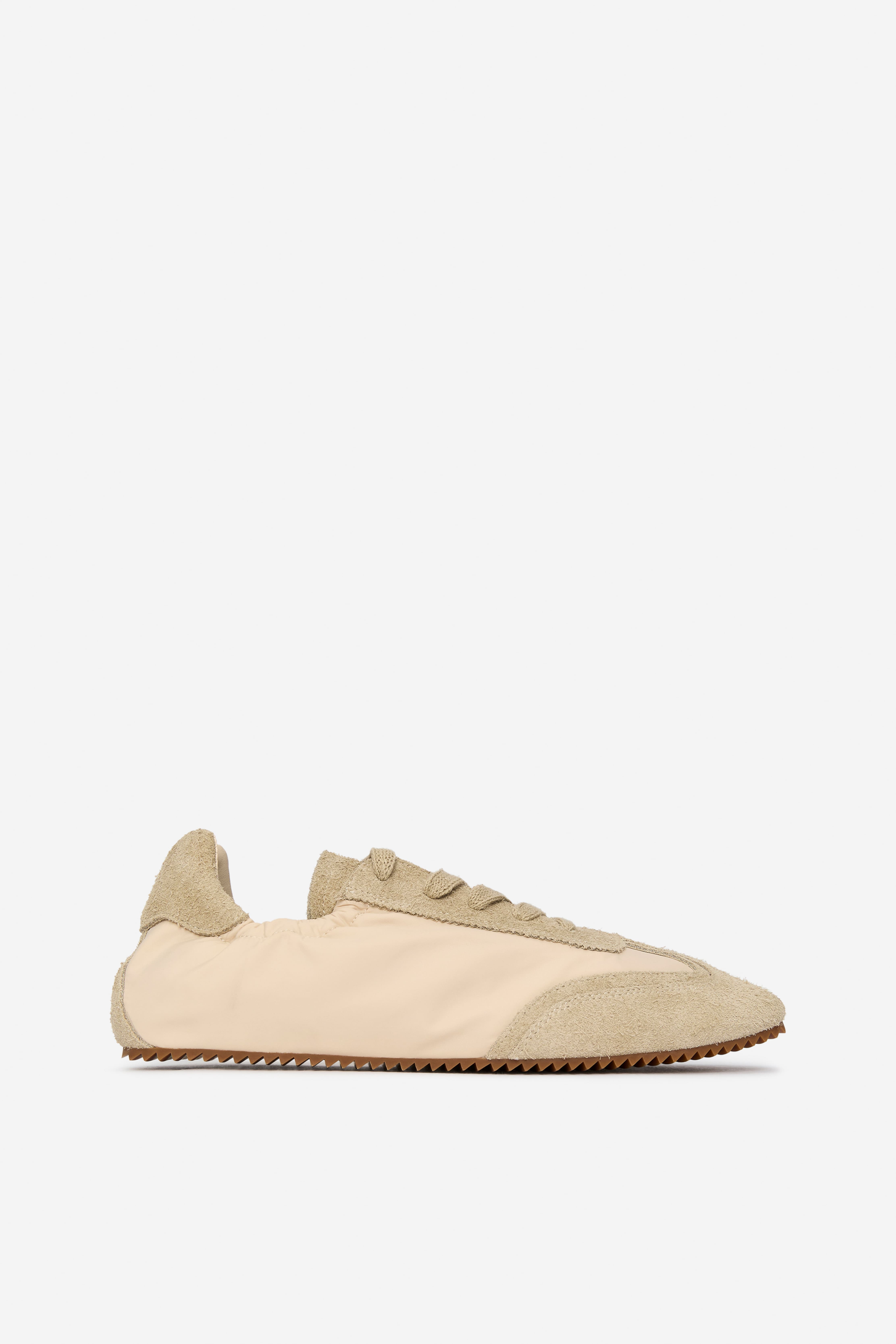 Sneakers van suède en nylon - Beige/Donkerbruin