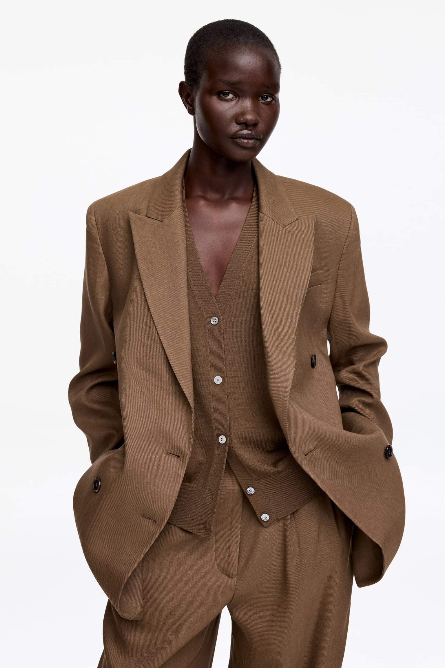 Väst i merinoull - Brun/Svart - 3