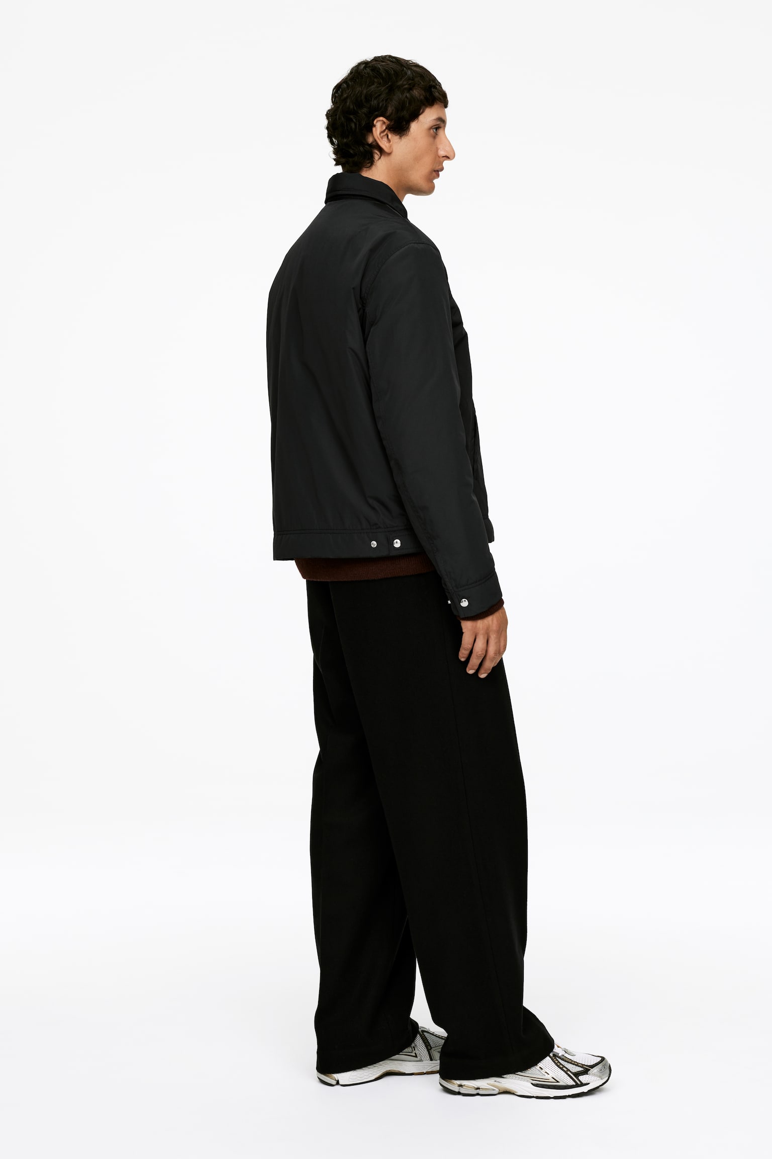 Kastige Nylonjacke - Schwarz - 8