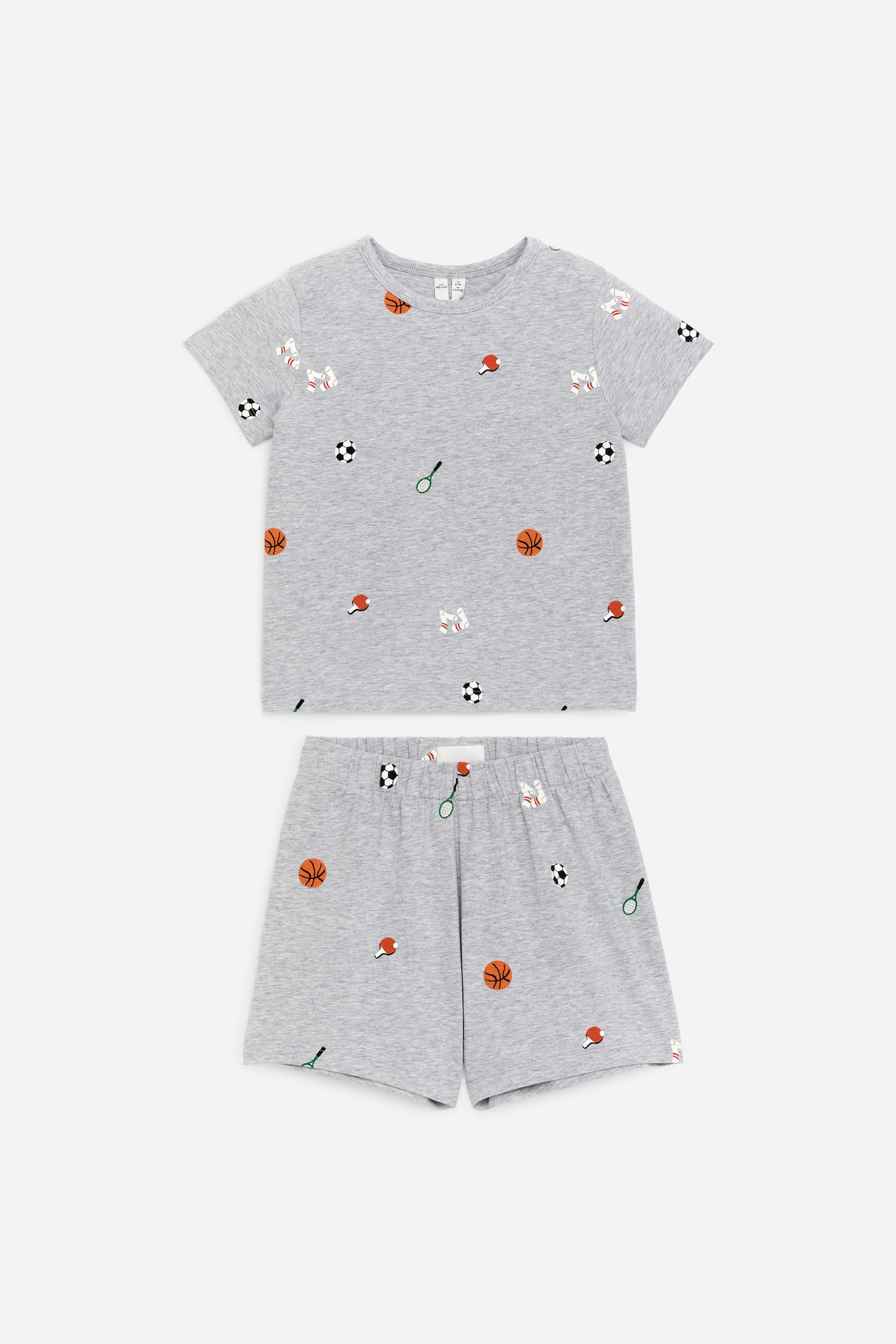Kort pyjamas i trikå - Grå/Rosa/hjärtan/Blå/vit/Grön/Randig/Ljusblå