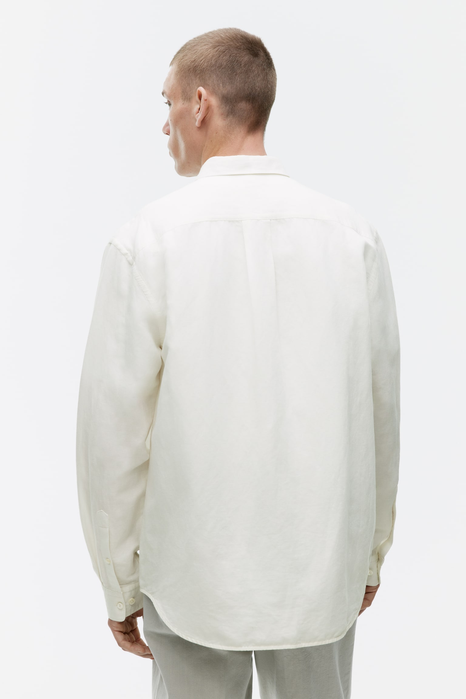 Relaxed Linen-Cotton Shirt - Off White/Mole/Black - 5