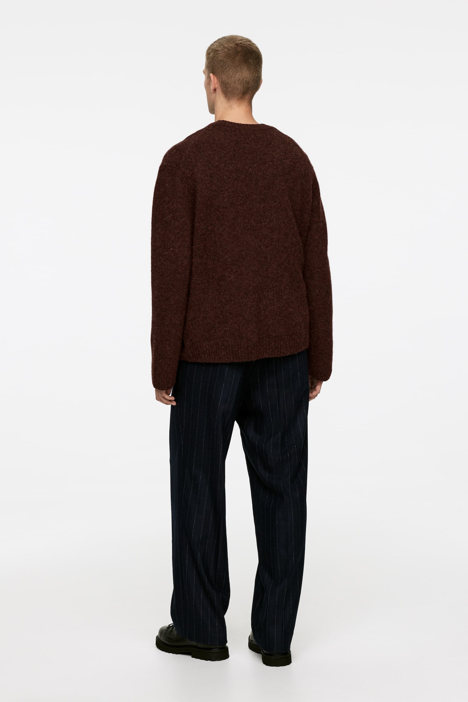 Crew-Neck Wool Jumper - Burgundy/Off White/Green/Red - 4