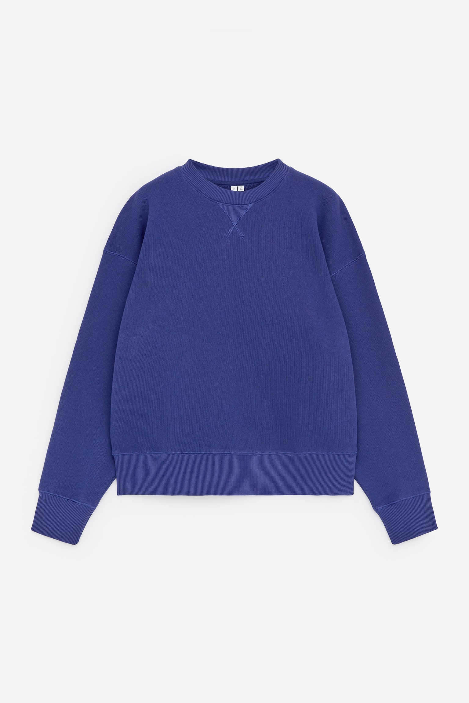 Mikina z froté v uvoľnenom štýle - Modrá/Off White - 2