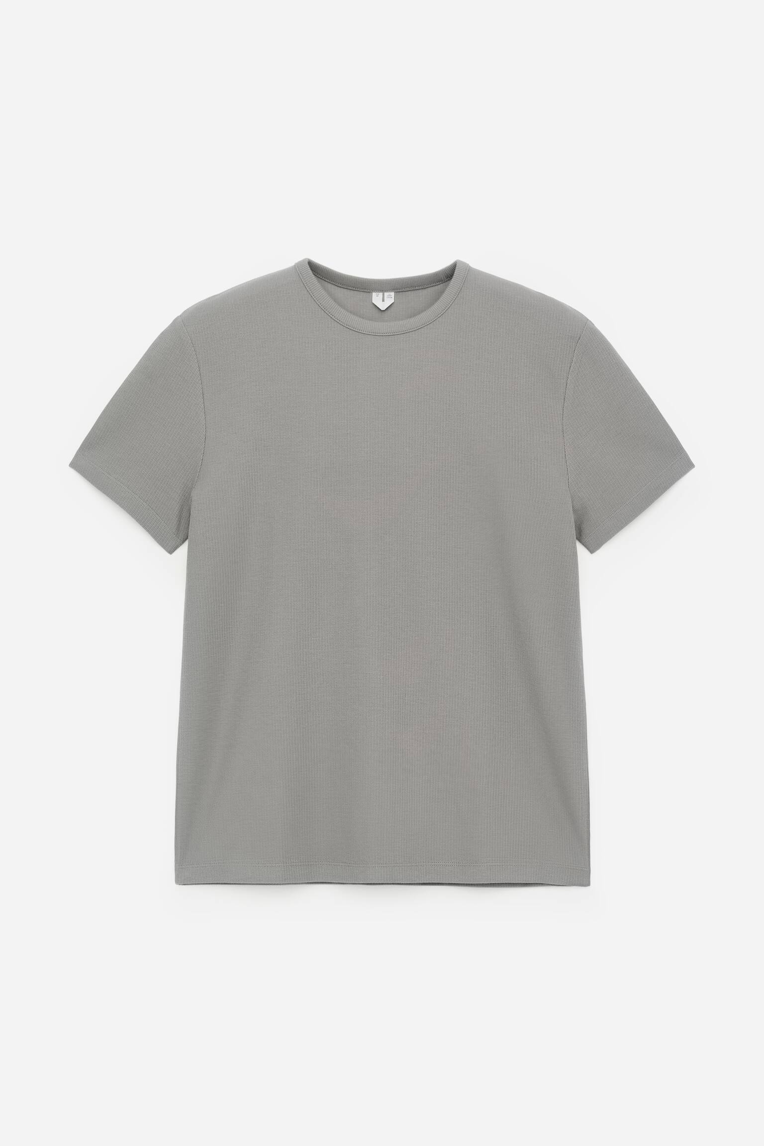 T-skjorte i bomull med figurnær passform - grå/Svart - 2