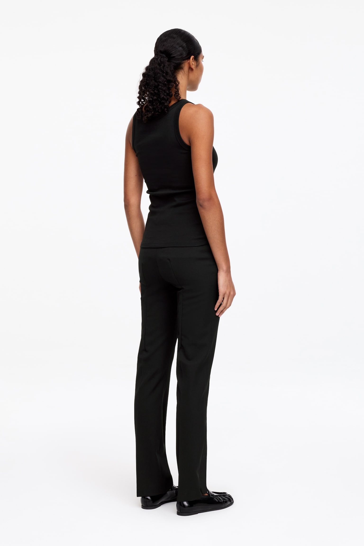 Ribbat linne - Svart/Grå/Vit - 5