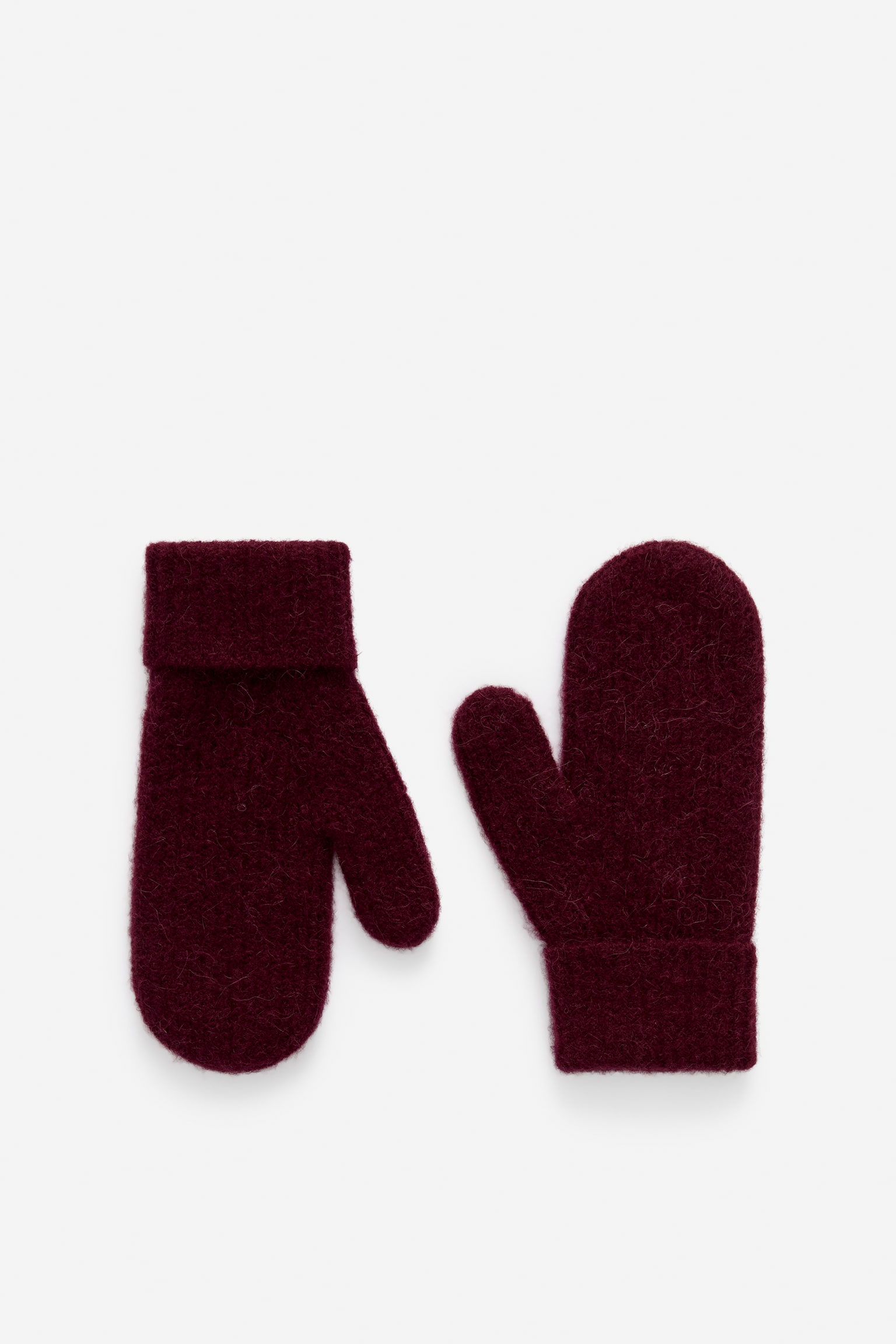 Wanten van een alpaca-wolmix - Bordeauxrood/Zwart