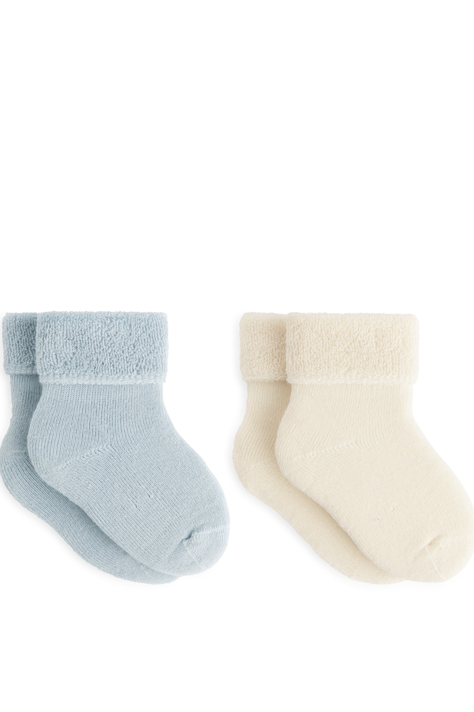 Terry Baby Socks - Dusty Blue/White/Beige/White - 1